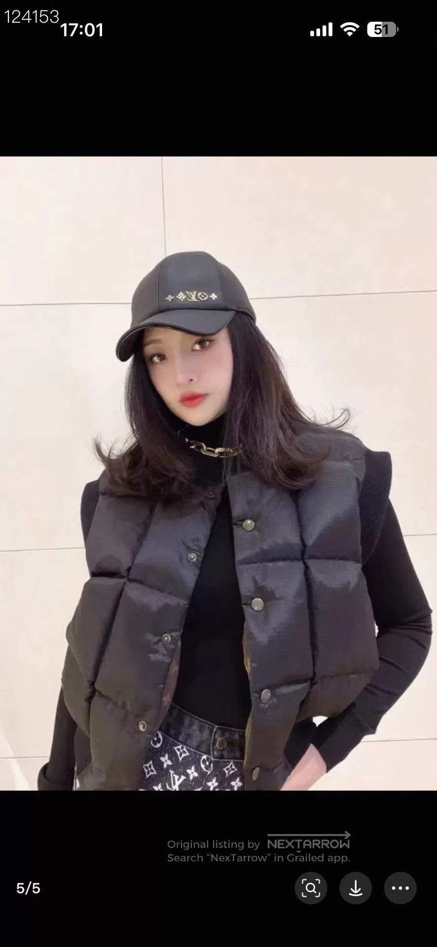 Louis Vuitton LV Leather Silk Logo Black Baseball Cap. Size ONE SIZE - 6 Thumbnail