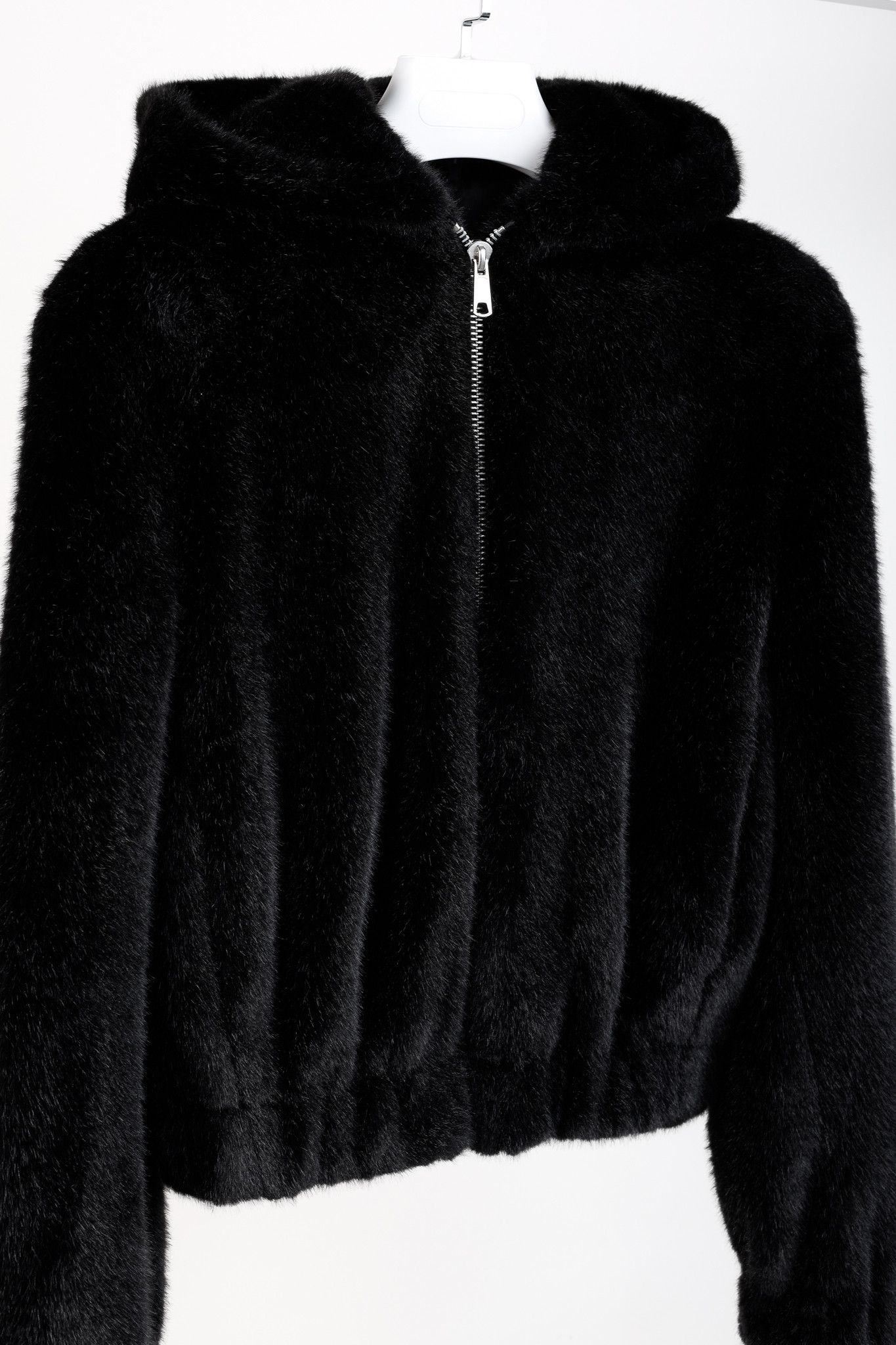 Helmut Lang Helmut Lang Black Faux Mink Fur Hooded Bomber Jacket Size XS / US 0-2 / IT 36-38 - 3 Thumbnail