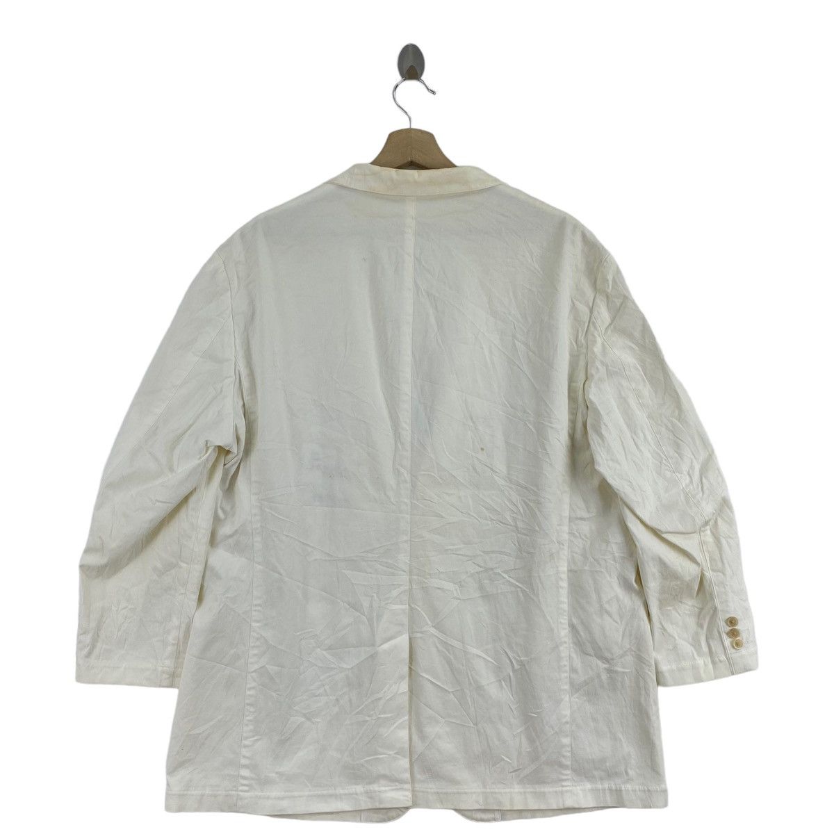 Jean Vintage PAPAS JEANS White Blazer Coat Size US XL / EU 56 / 4 - 2 Thumbnail