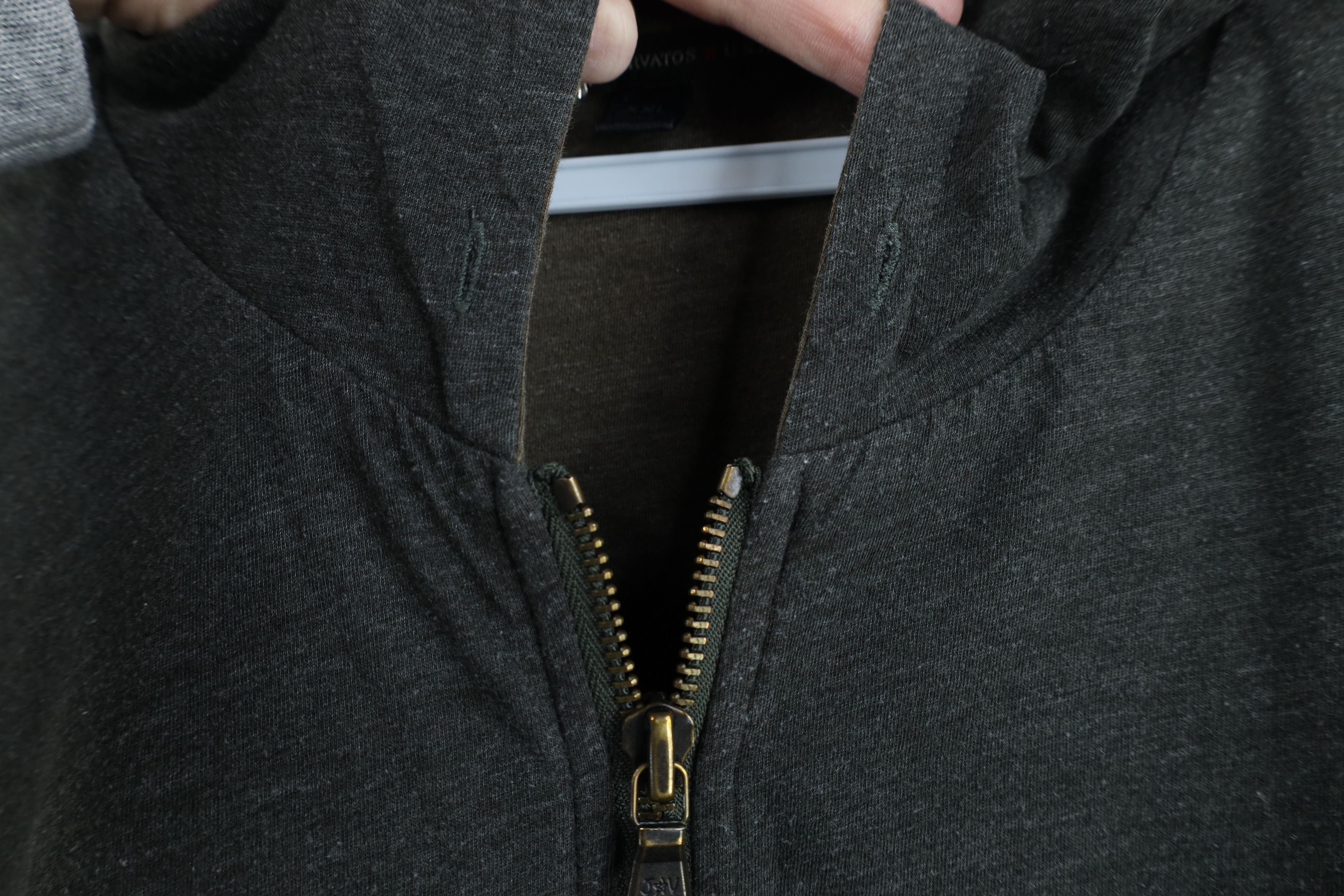 John Varvatos John Varvatos USA Blank Jersey Knit Full Zip Hoodie Gray Size US XXL / EU 58 / 5 - 6 Thumbnail
