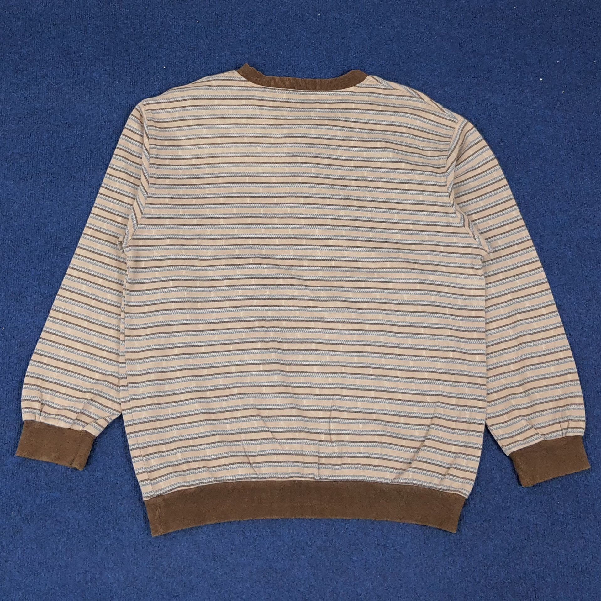 Balmain × Vintage Vintage Balmain Paris Striped Button Sweatshirt Size US M / EU 48-50 / 2 - 3 Thumbnail