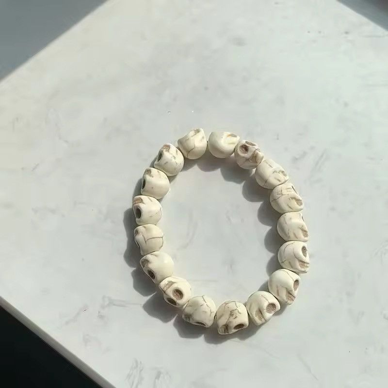 Vintage 17 cmSkeleton Beaded Bracelet White Size ONE SIZE - 7 Thumbnail