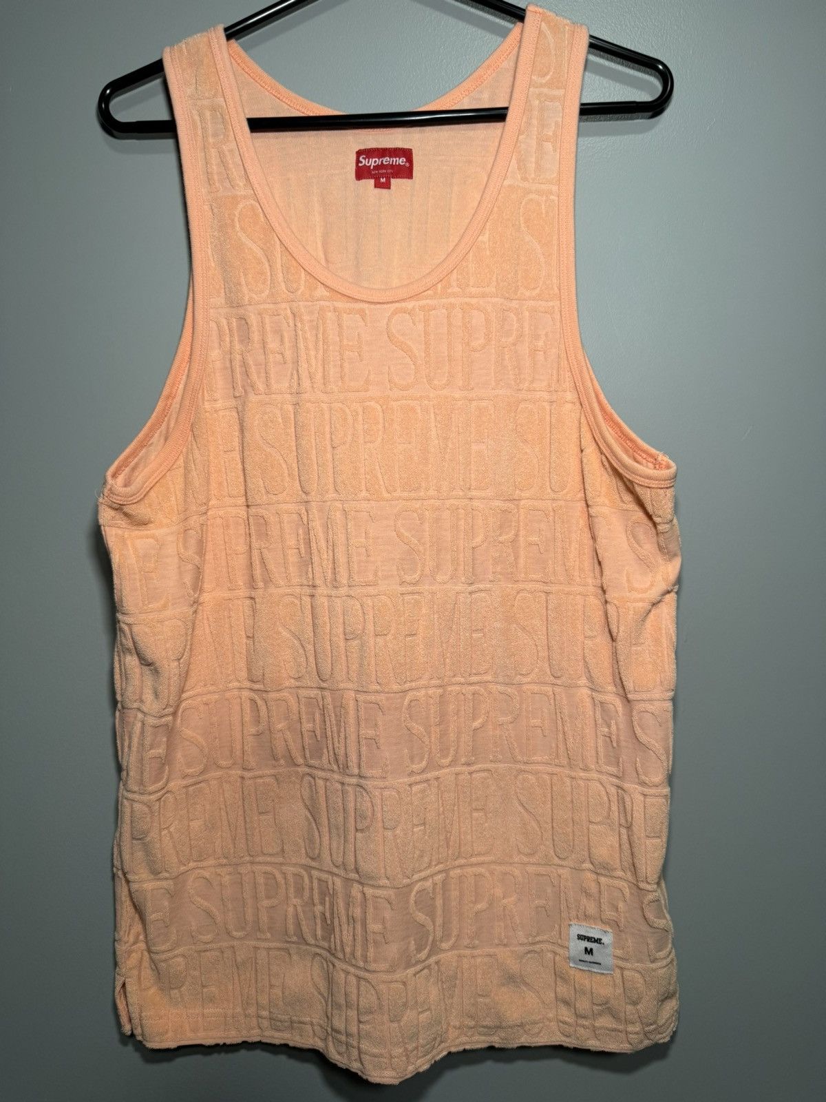 image of Supreme Terry Cloth Tank Top In Coral Authentic, Men's (Size Medium)