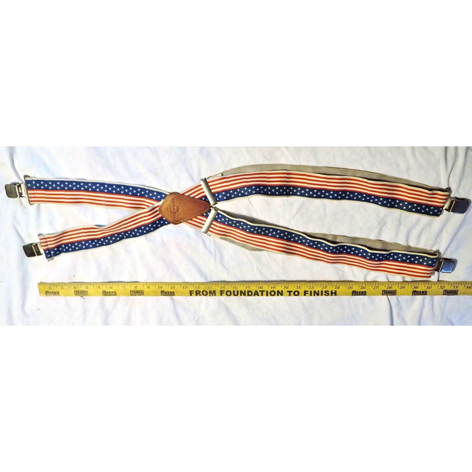 Vintage VINTAGE American Patriotic July 4th US Flag Stars and Stripes Novelty Suspenders Size ONE SIZE - 2 Thumbnail