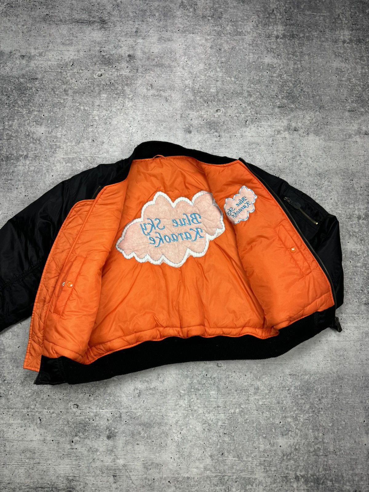 Vintage Vintage MA1 Bomber Jacket Big Logo Blue Sky Karaoke 90’s Y2K Size US L / EU 52-54 / 3 - 10 Thumbnail