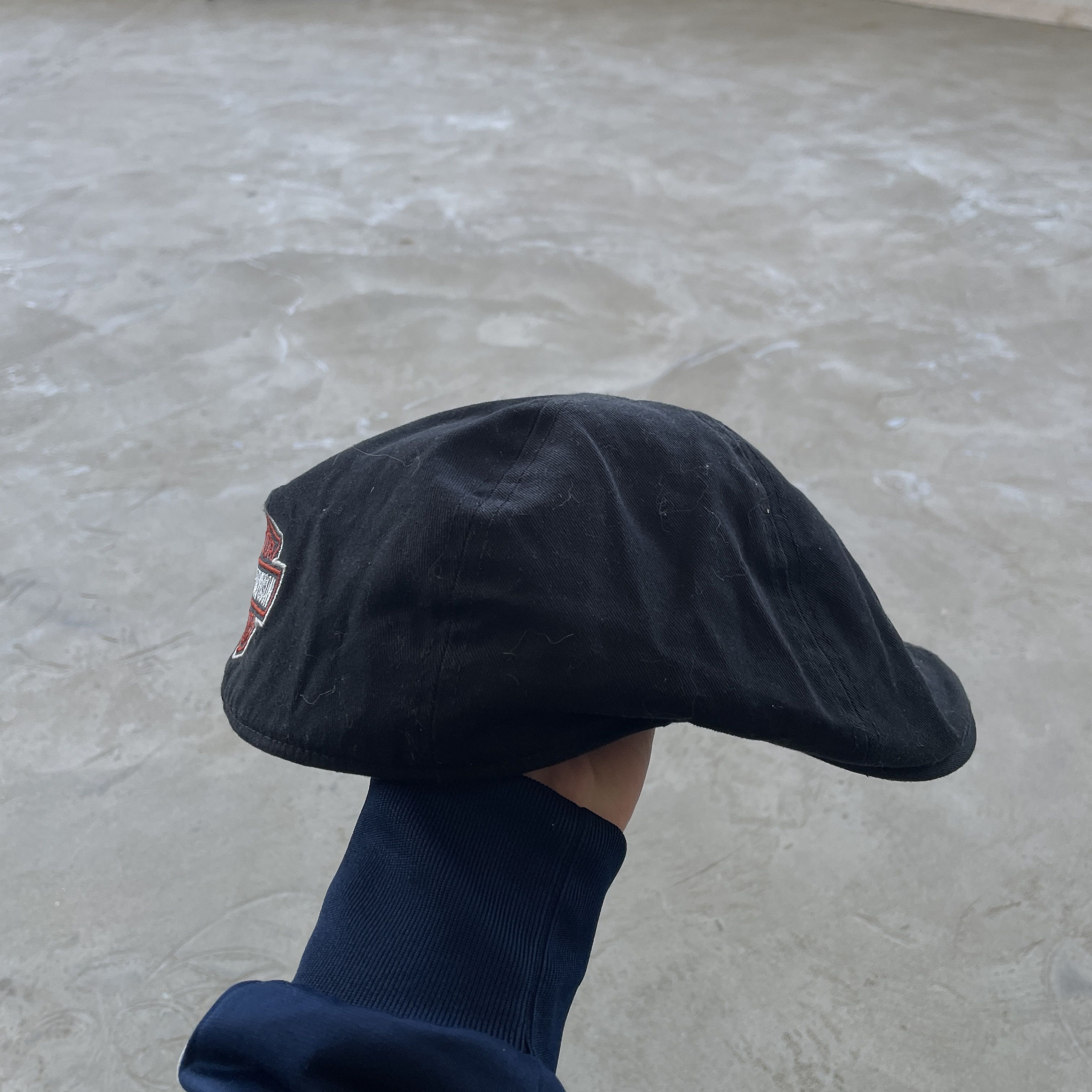 Harley Davidson Harley Davidson Vintage Black Cotton Driver Flat Cap L Size ONE SIZE - 5 Thumbnail