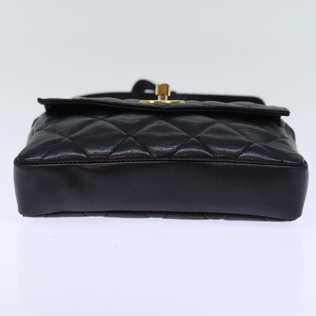 Chanel CHANEL Matelasse Turn Lock Waist Bag Leather Black CC Size ONE SIZE - 5 Thumbnail