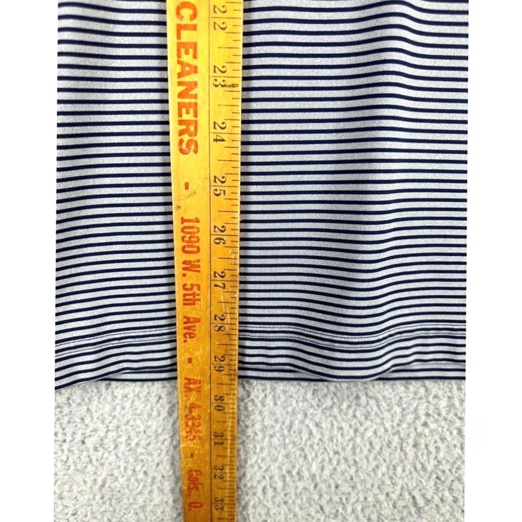 Under Armour Under Armour Polo Shirt Mens Large Grey Navy Striped HeatGear Golf Rugby Short Sleeve Collared Athletic Breathable Lightweight Polyester Size US L / EU 52-54 / 3 - 6 Thumbnail
