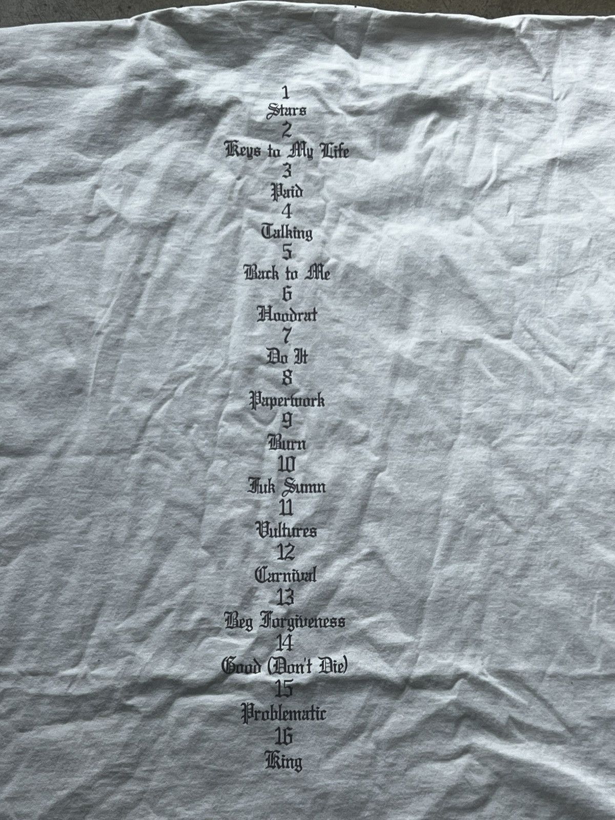 Yeezy Vultures Cream Tracklist Long Sleeve Size US M / EU 48-50 / 2 - 2 Thumbnail