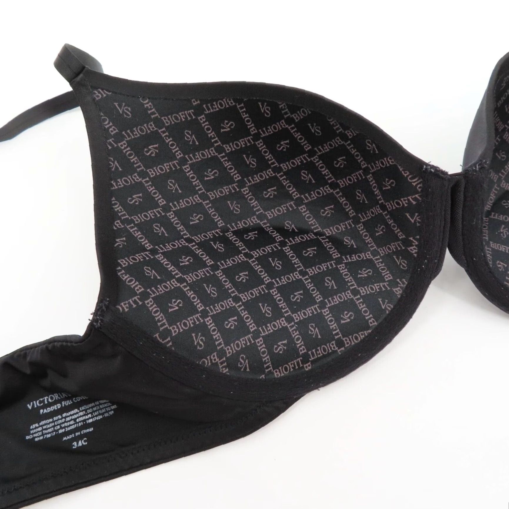 Victoria's Secret Victoria's Secret Bra 34C Black Solid Underwired Padded Full Coverage T-Shirt Style Womens Size ONE SIZE - 7 Thumbnail