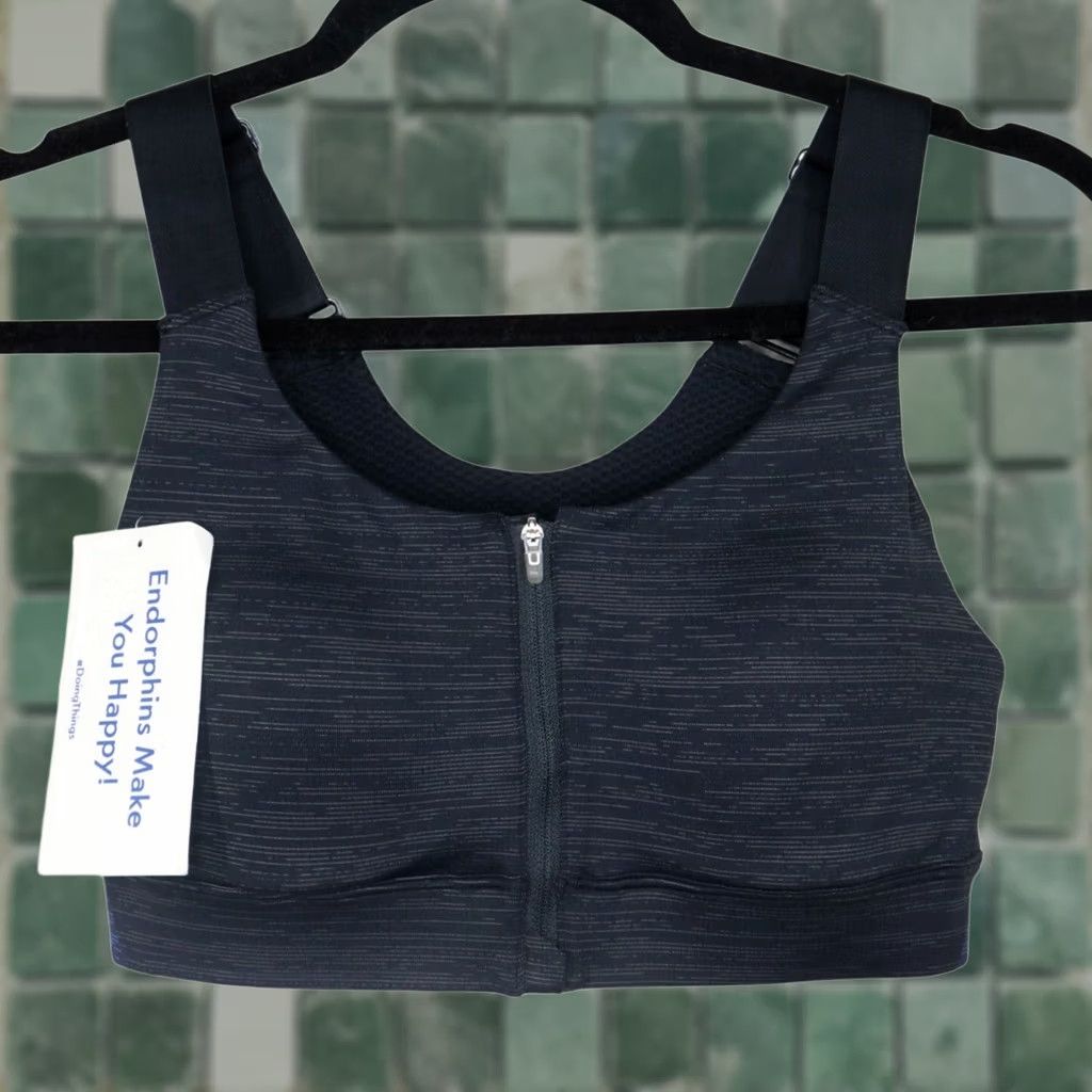 Outdoor Voices Outdoor Voices Sports Bra Womens XS Black Front Zip Medium Support Activewear Breathing Compression Stretch Nylon Blend Bra Women’s XS Sports Nike? Size ONE SIZE - 1 Thumbnail