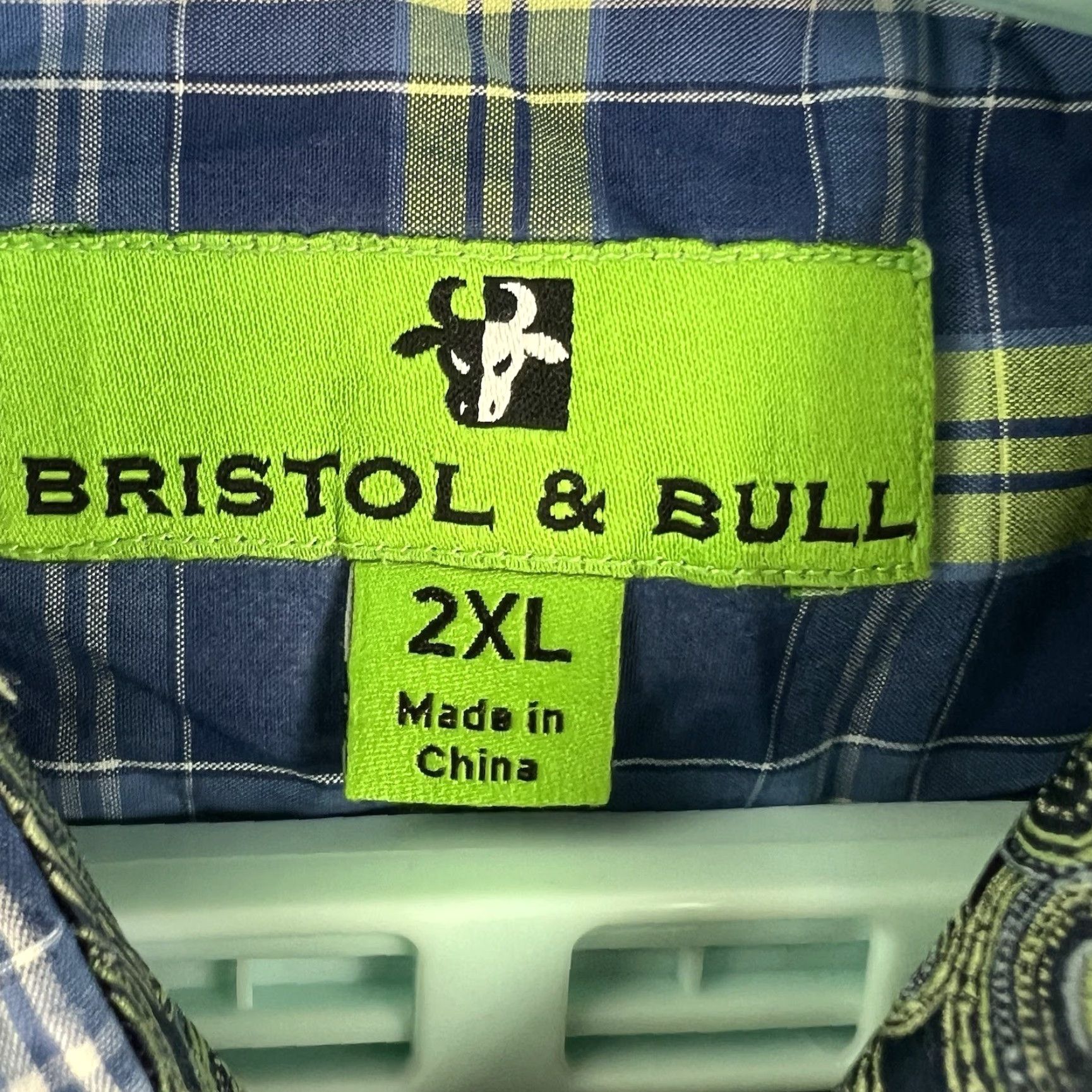 Vintage VINTAGE Bristol & Bull Plaid Button-Up Shirt Mens 2XL Blue Long Sleeve Size US XXL / EU 58 / 5 - 3 Thumbnail