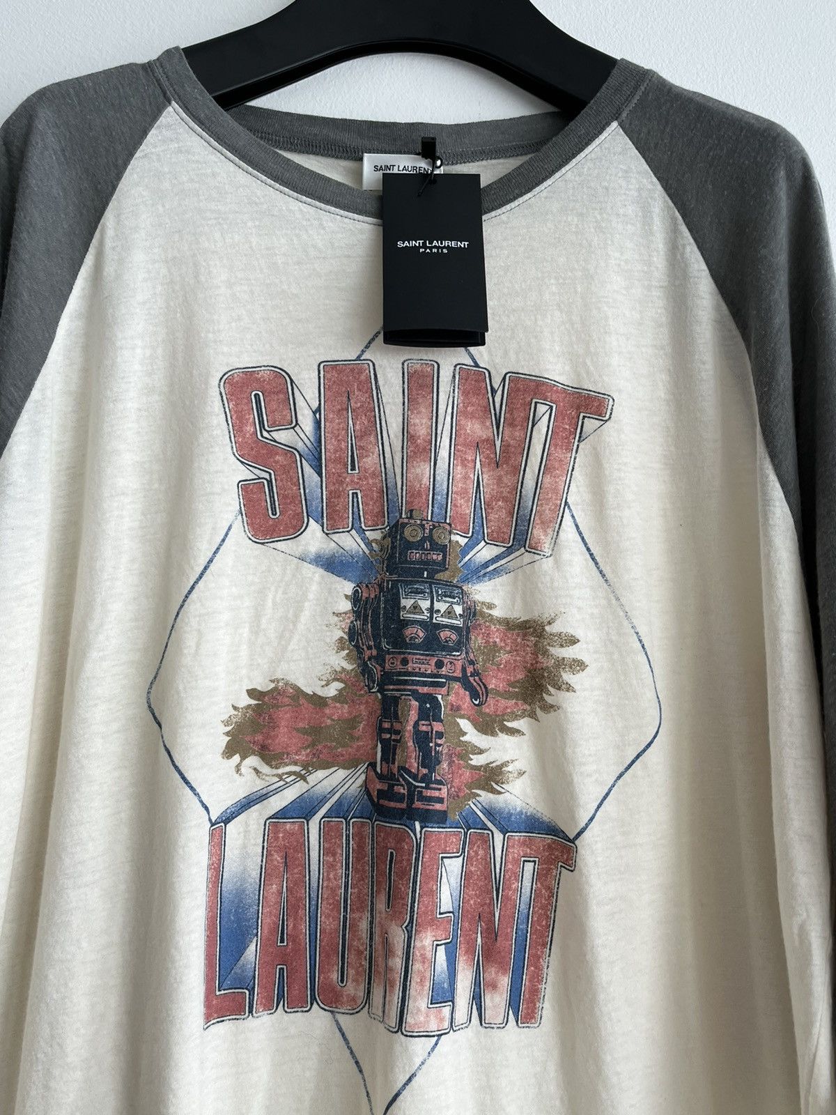 Saint Laurent Paris Brand New Super Runway Saint Laurent Logo 🤖 Robot Tee Shirt Size US L / EU 52-54 / 3 - 17 Thumbnail