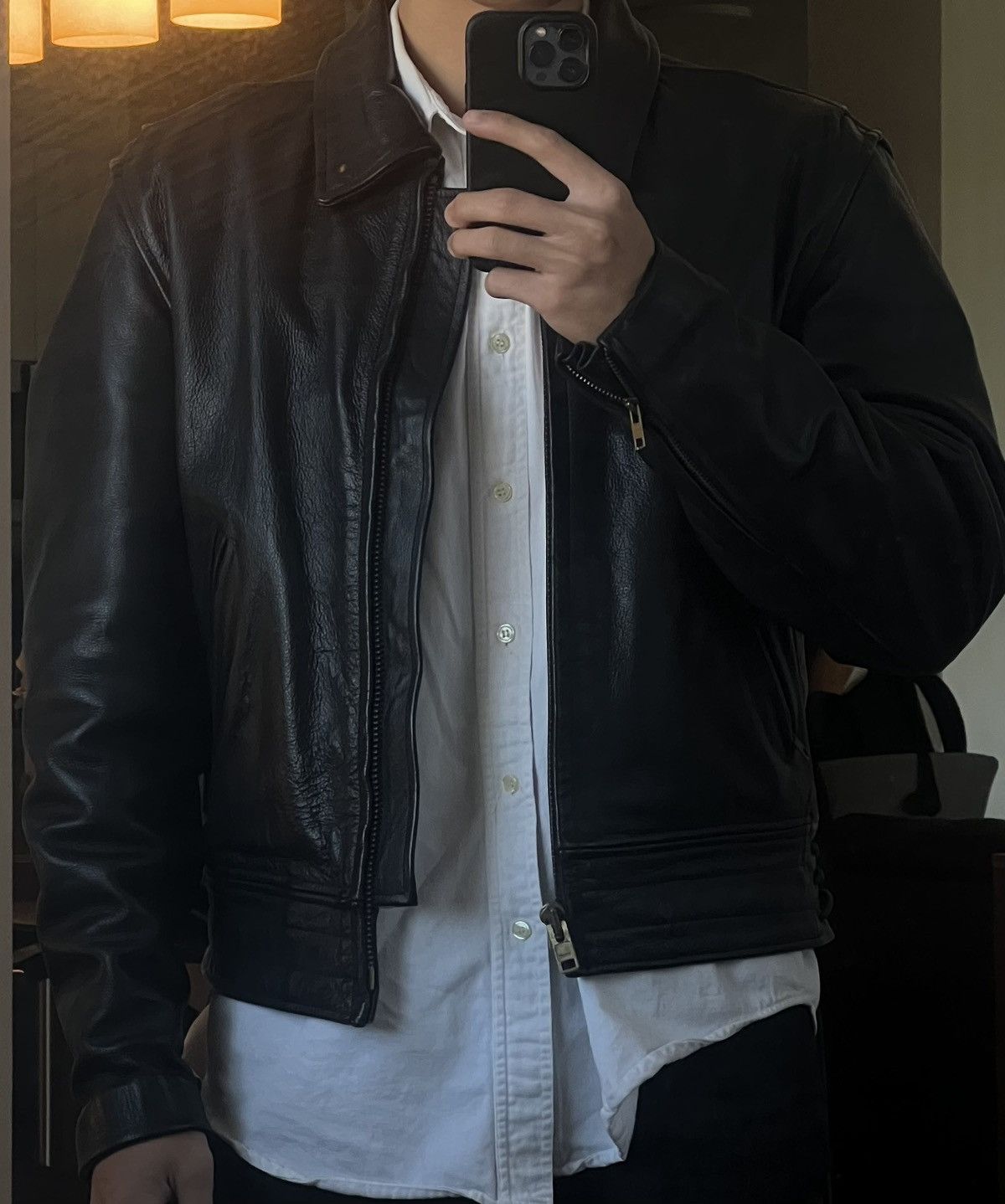 Vintage Heavyweight Leather Jacket Size US L / EU 52-54 / 3 - 6 Thumbnail