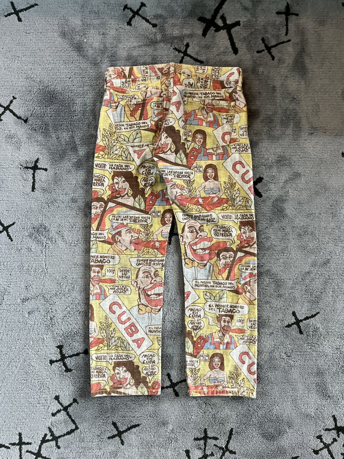 Junya Watanabe 2002 Comme Des Garçons Cuba Print Denim Jeans Size US 32 / EU 48 - 6 Thumbnail