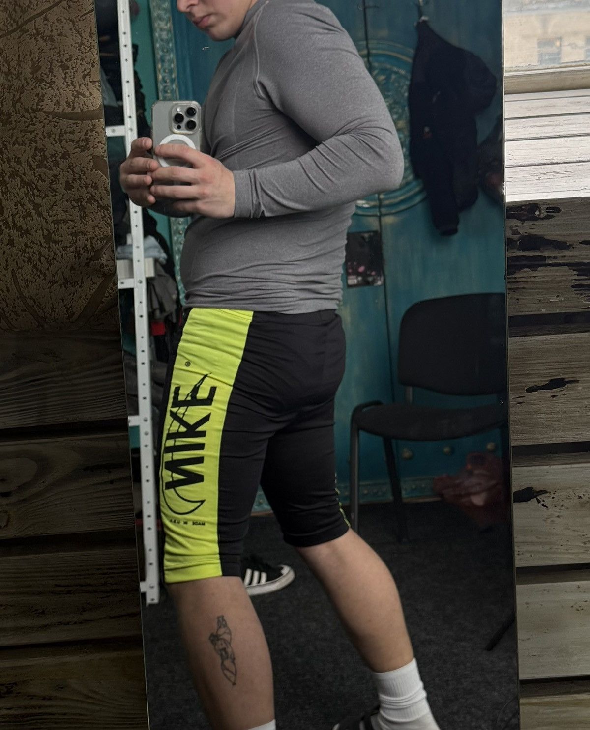 Nike × Vintage Vintage Nike Made in USA Big Logo Bike Shorts Thermo Size S Size US 30 / EU 46 - 3 Thumbnail