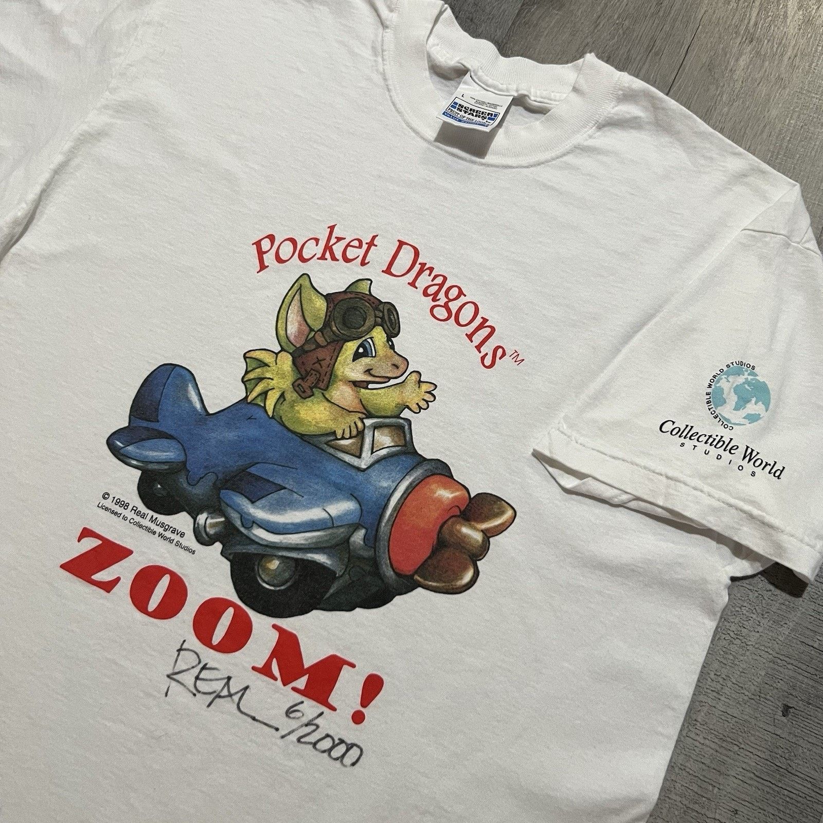 Vintage VTG Pocket Dragons TV Show Promo T Shirt Zoom 1998 Size US L / EU 52-54 / 3 - 3 Thumbnail