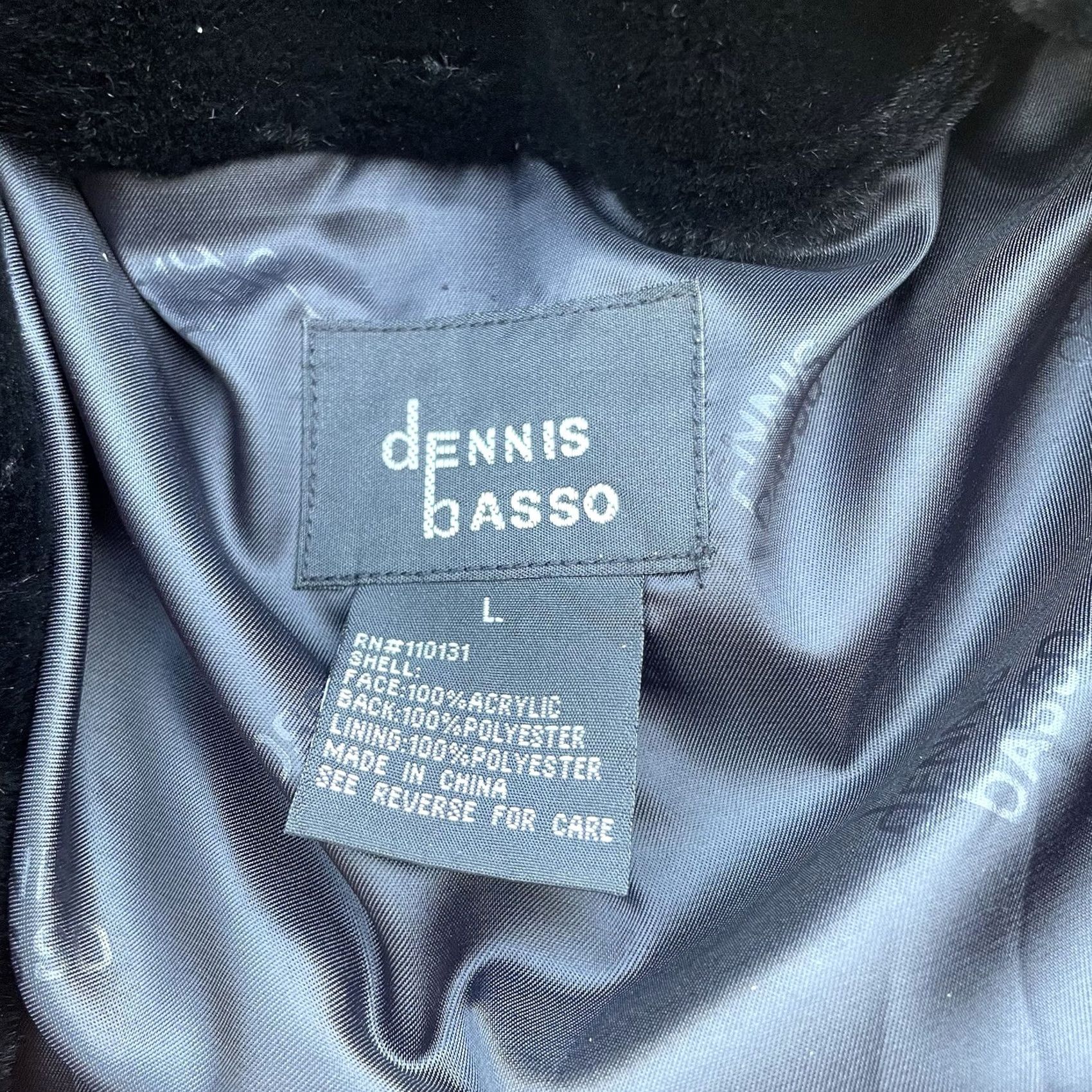 Vintage Dennis Basso Black Faux Fur Overcoat Women’s Large Mid-Length Collared Scalloped Fur Trim Coat Size L / US 10 / IT 46 - 6 Thumbnail