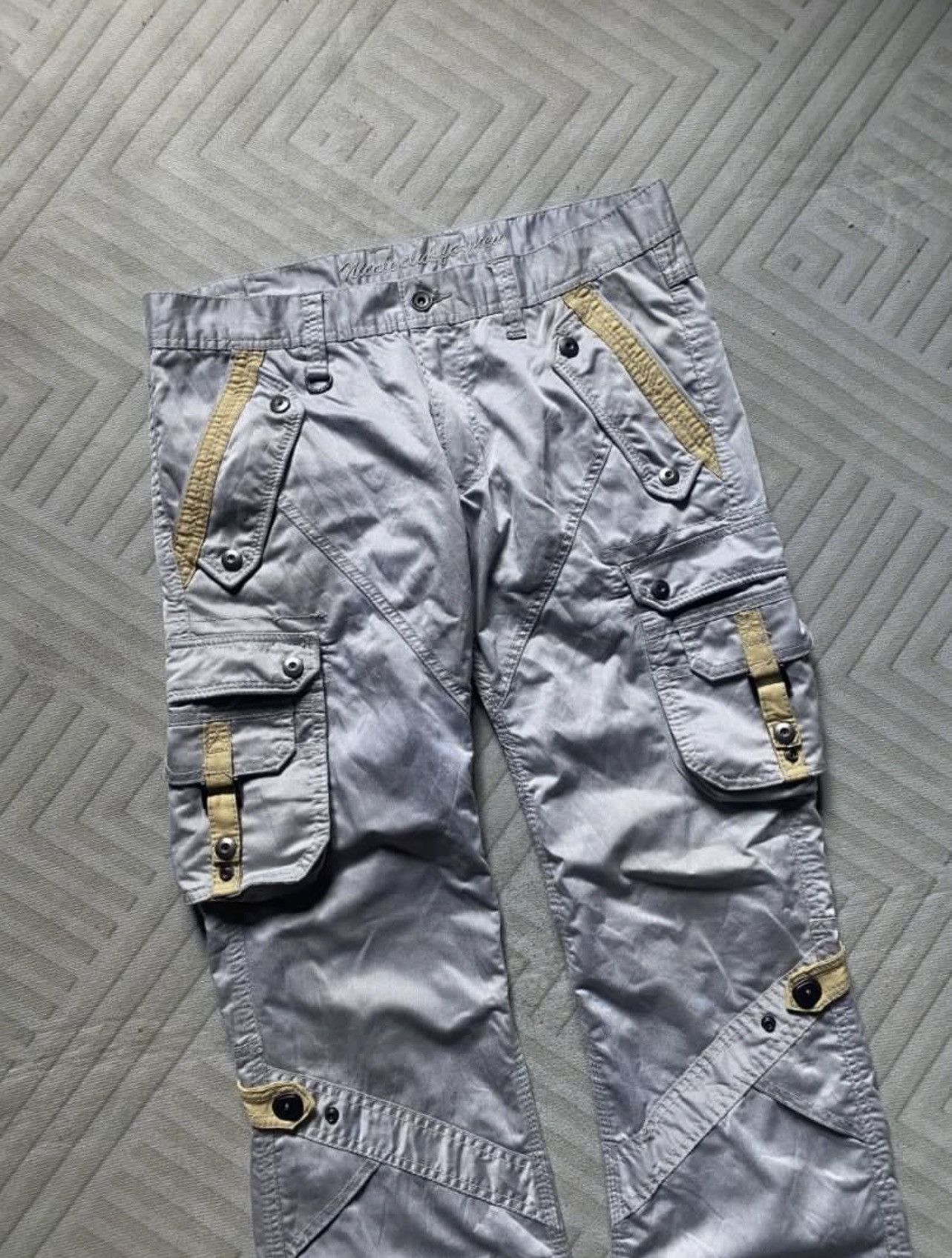 Yasuyuki Ishii Cyberpunk Nicole Club For Men Flared Cargo like Rick Owens Size US 33 - 3 Thumbnail