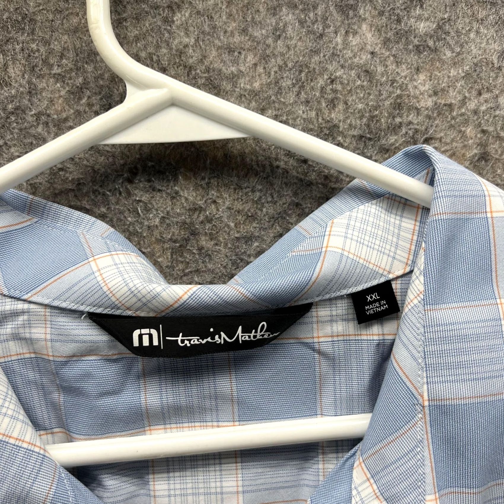TravisMathew Travis Mathew Shirt Men XXL Plaid Blue Button-Down Nylon Spandex Preppy Casual Button-Up Size US XXL / EU 58 / 5 - 4 Thumbnail