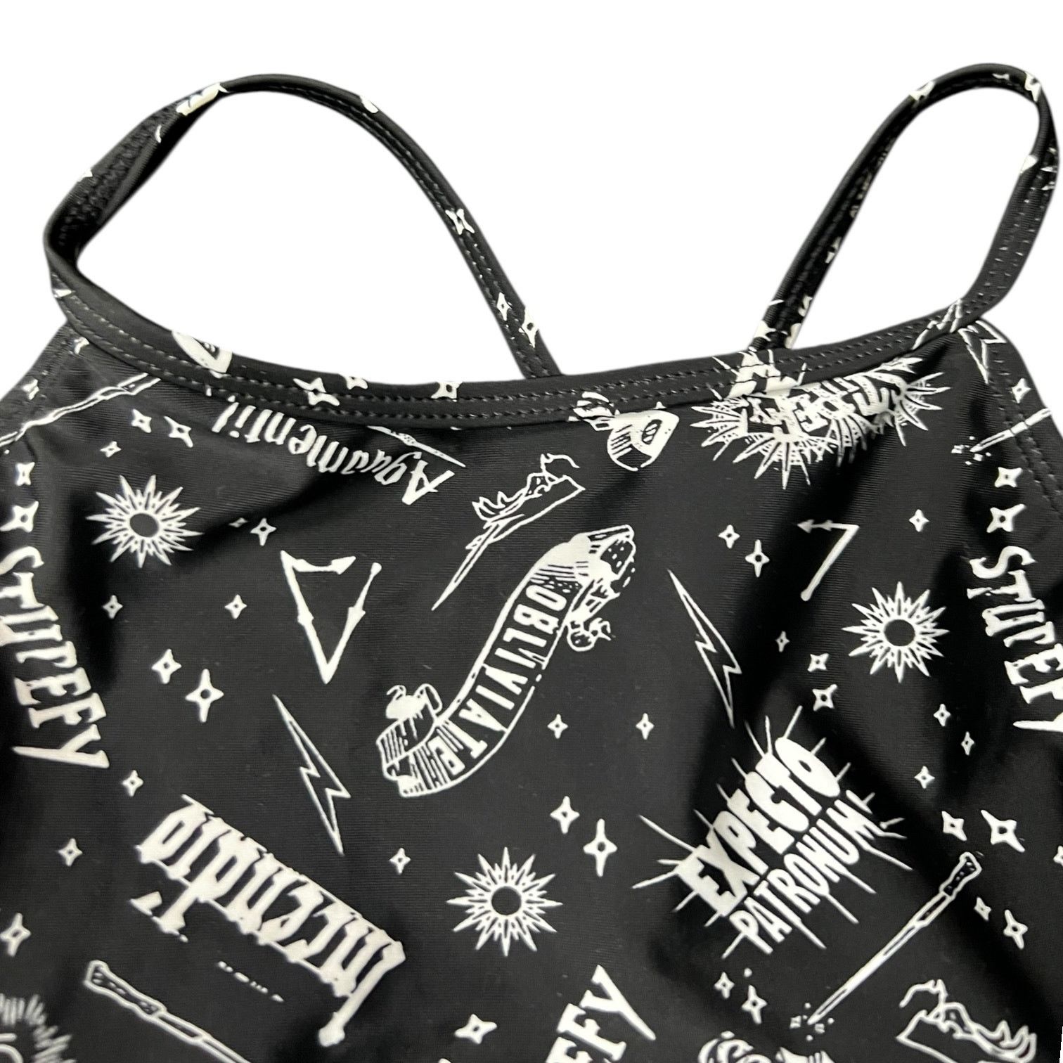 Warner Bros Harry Potter Black & White Spells 1 Piece Women's Swimsuit L Size ONE SIZE - 7 Thumbnail