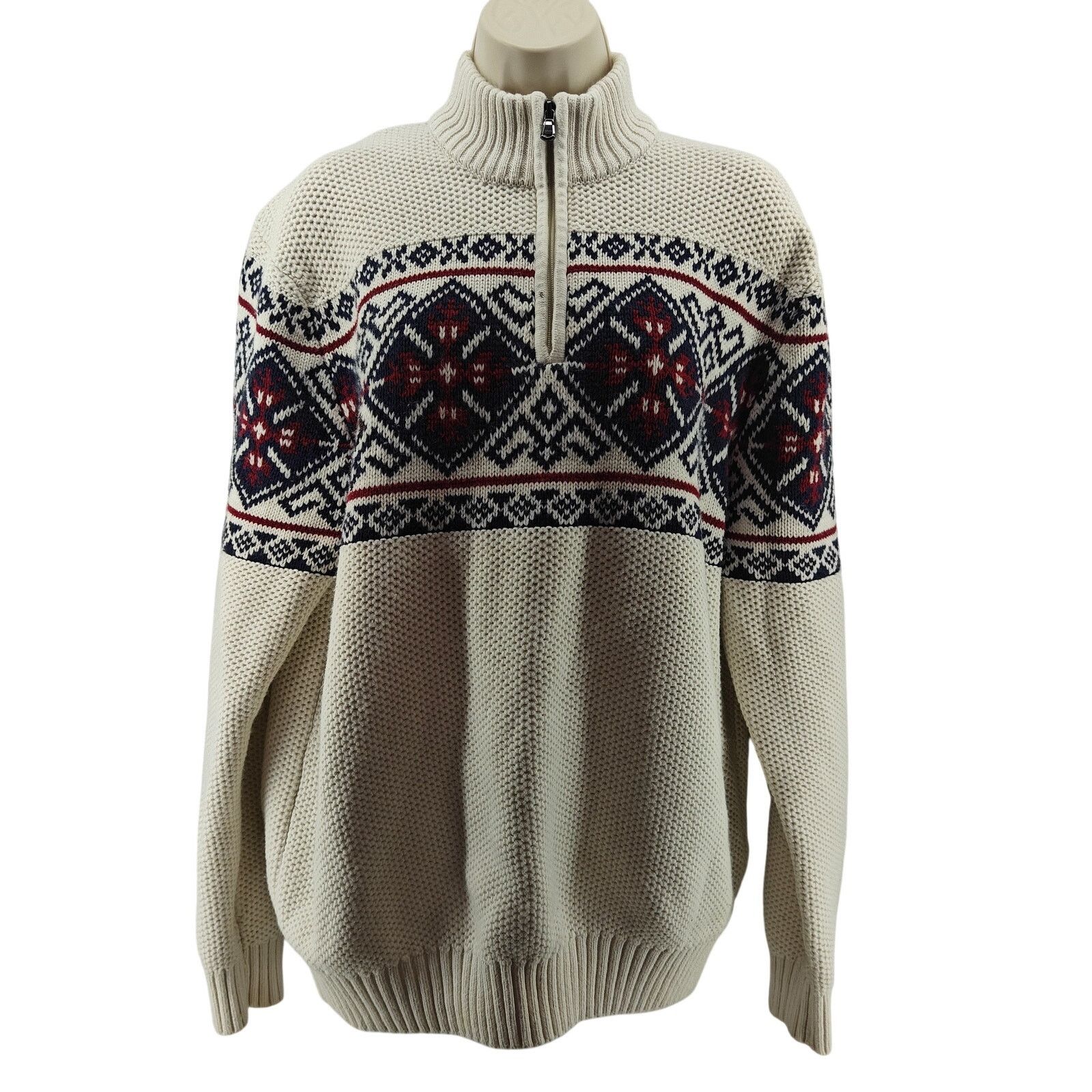 Izod Izod Mock Turtle Neck Classic Mens 1/4 Zip Sweater Size L Size US L / EU 52-54 / 3 - 1 Thumbnail