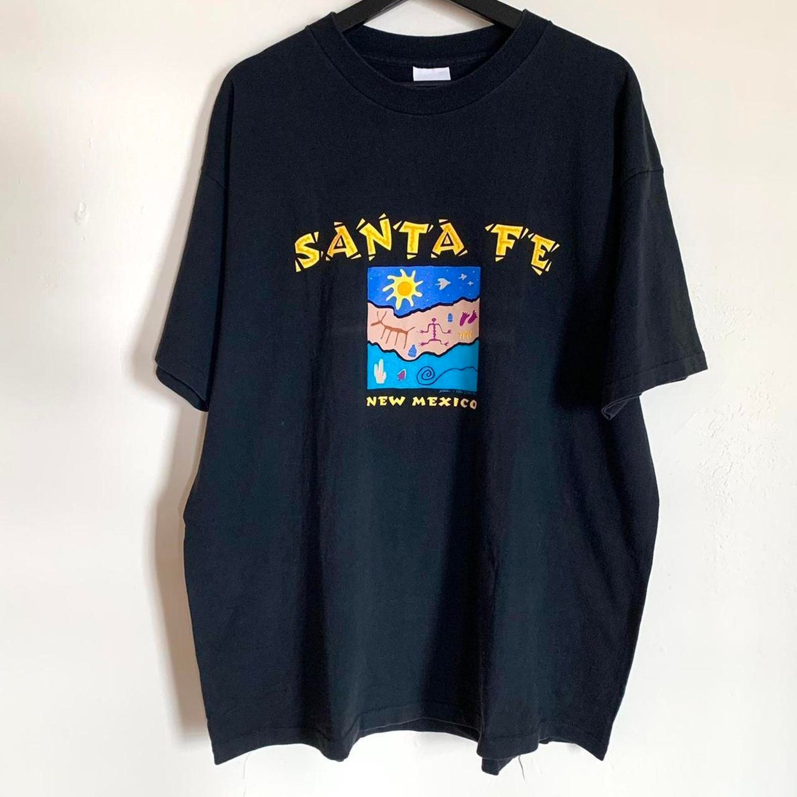 Vintage 1994 Black Santa Fe New Mexico T Shirt Size US XL / EU 56 / 4 - 1 Thumbnail