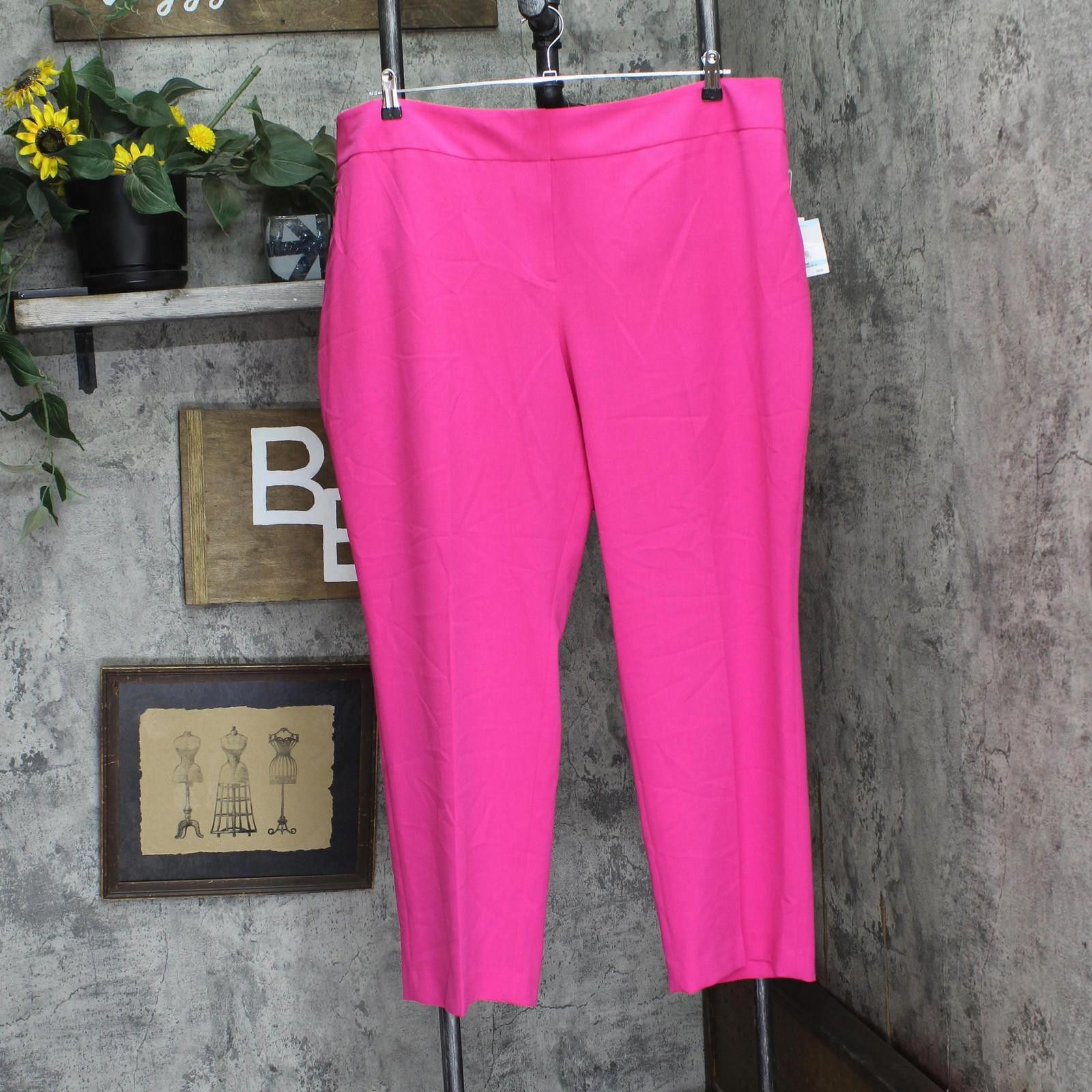 Other Nwt Kasper Straight-leg Pants 10891915 Pink Perfection 20w Size 42" / US 20 - 1 Thumbnail