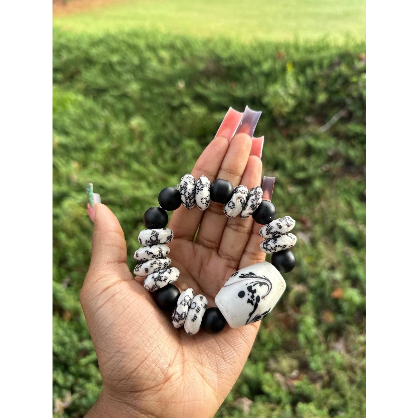 Other XL beaded pattern people bracelets - African krobo beads Size ONE SIZE - 4 Thumbnail