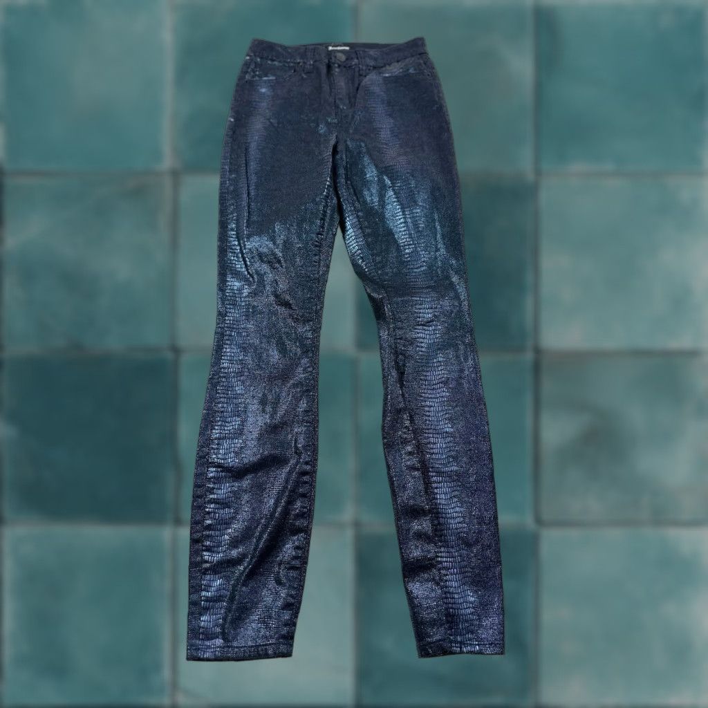 Juicy Couture Juicy Couture Pants Women’s 26 Blue Python Print Skinny Size 26" / US 2 / IT 38 - 1 Thumbnail