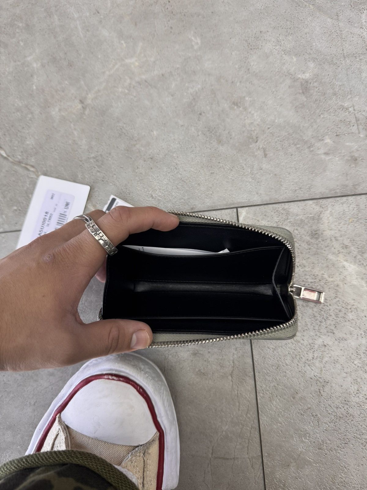 Maison Margiela Maison Margiela Zip Long Leather Wallet Gray Size ONE SIZE - 7 Thumbnail