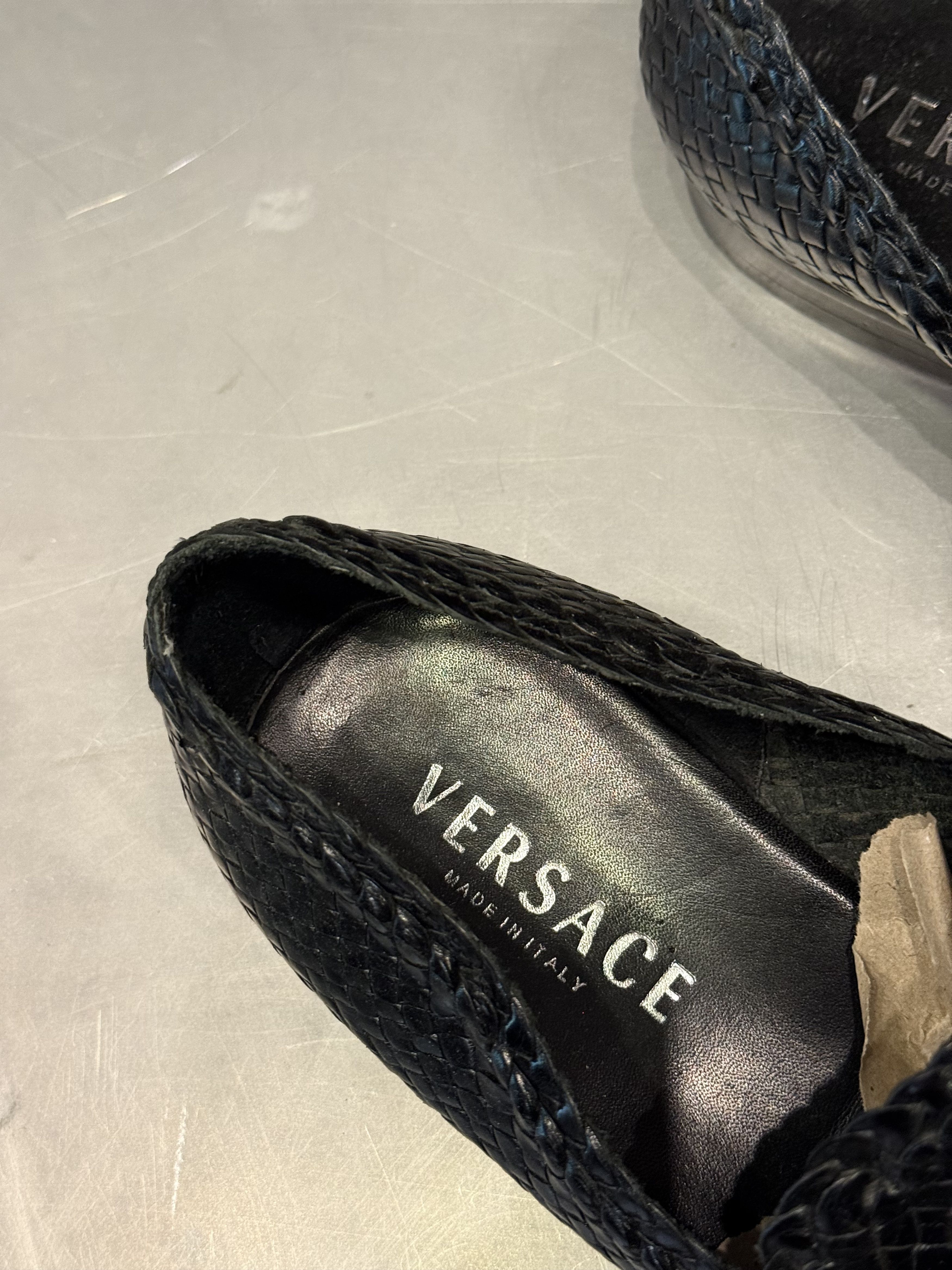 Versace Versace weaved plaid leather vintage loafers Size US 9 / EU 42 - 4 Thumbnail