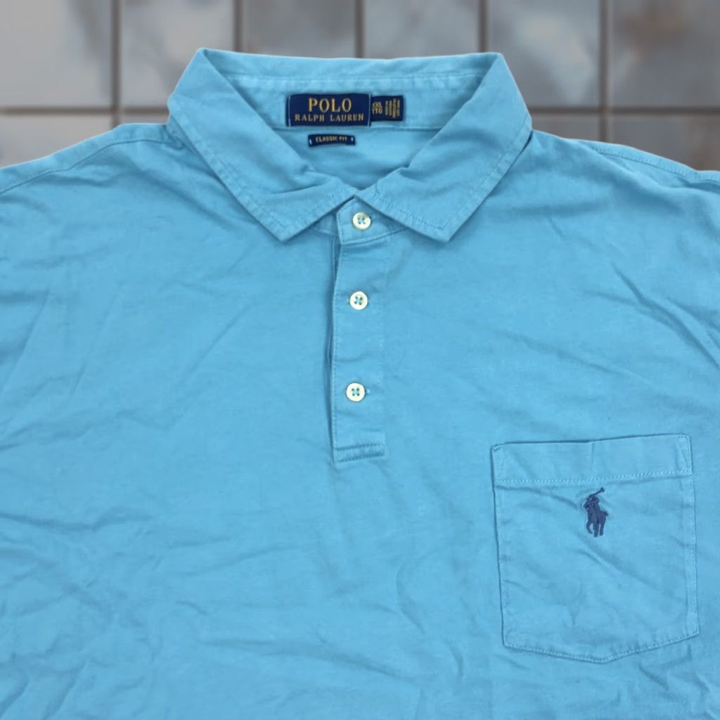 Polo Ralph Lauren Polo Ralph Lauren Polo Shirt Mens XXL Aqua Blue Classic Fit Short Sleeve Pocket Polo Shirt Size US XXL / EU 58 / 5 - 1 Thumbnail