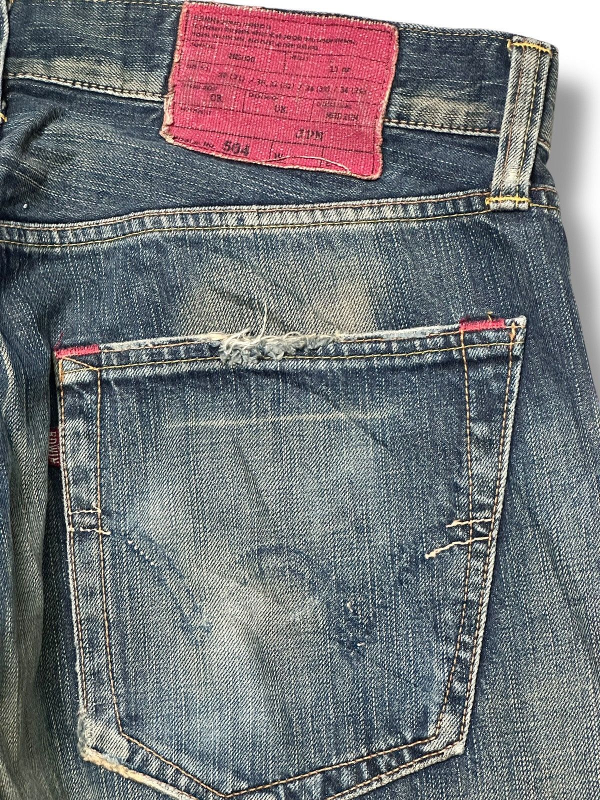 Edwin Edwin 504 Vintage Distressed Straight Jeans With Faded Wash Size US 36 / EU 52 - 8 Thumbnail