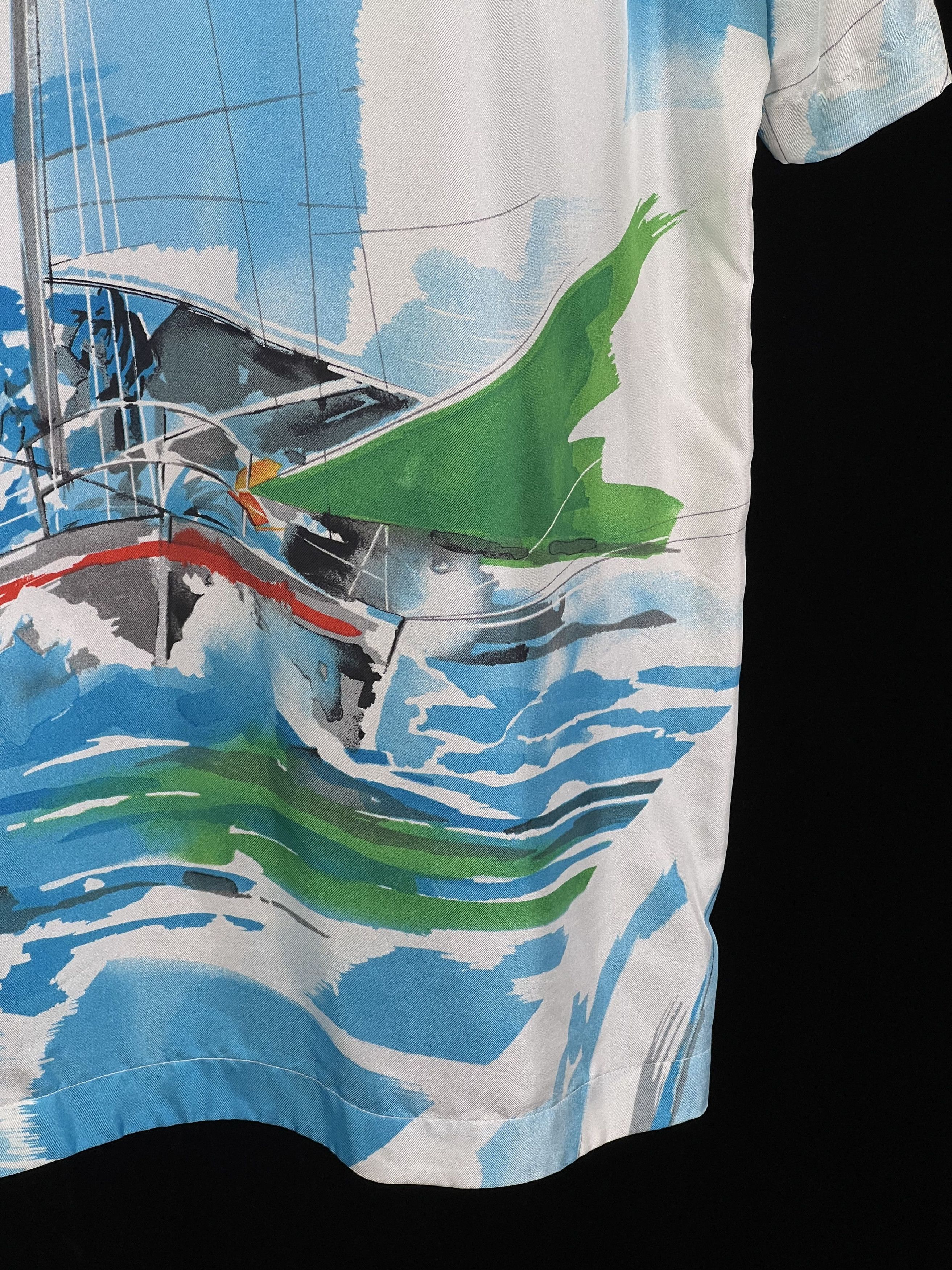 Brand New Silk Cabana Shirt Regatta Sample Novelty Pattern