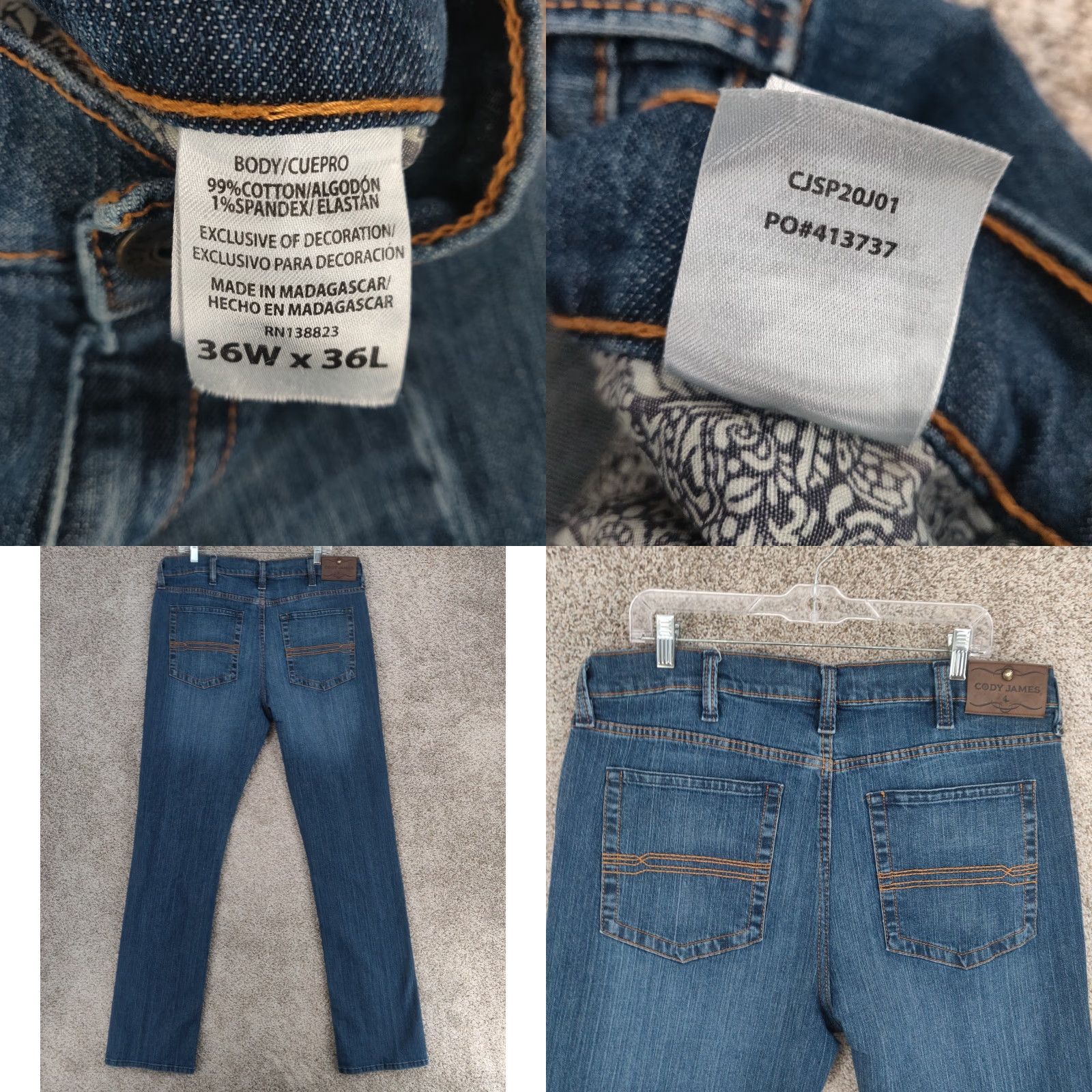 Cody James Cody James Jeans Mens 36x36 Blue Stretch Denim Work Cowboy Western Bootcut Size US 36 / EU 52 - 9 Thumbnail