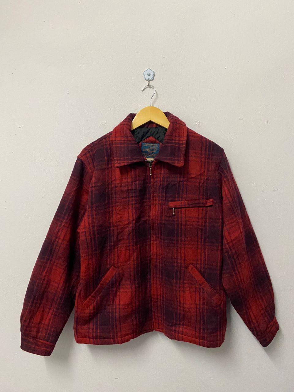 Japanese Brand Vtg Jungle Storm Plaid Wool Quilted Bomber Jacket Workwear Size US M / EU 48-50 / 2 - 1 Thumbnail