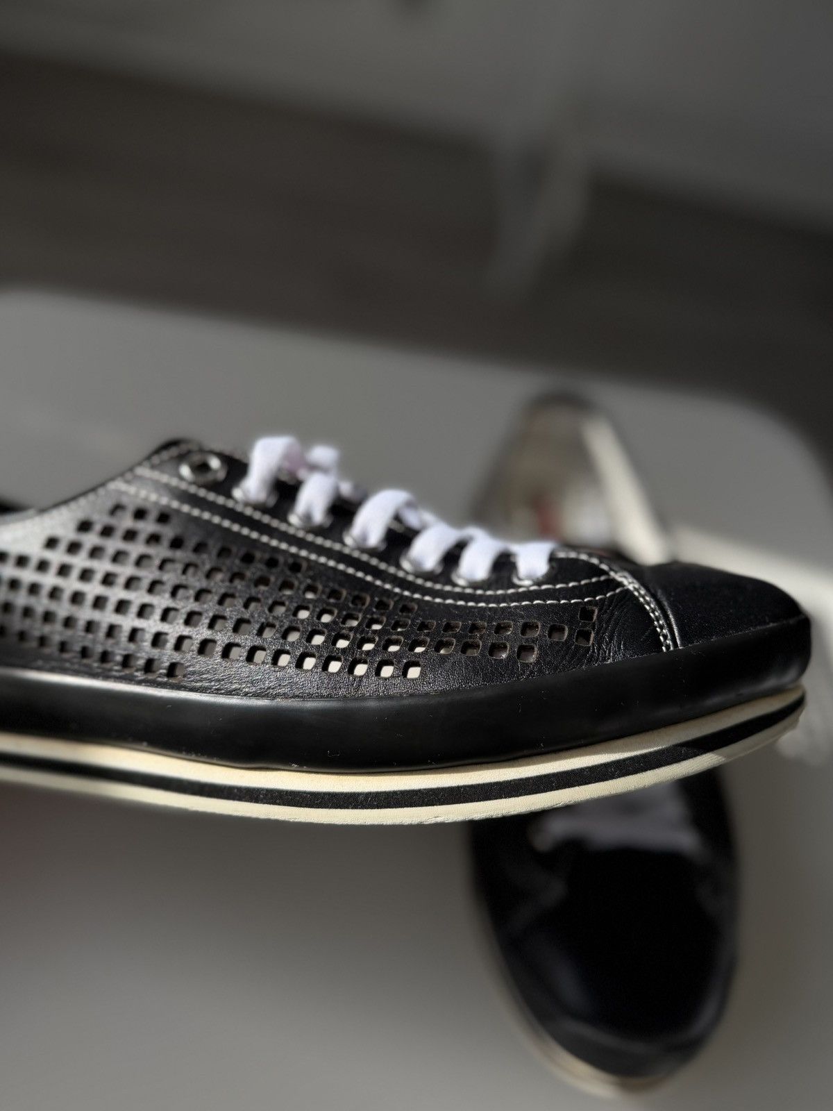 Prada Prada Sport Linea Rossa perforated leather sneakers vintage Size US 7.5 / EU 40-41 - 6 Thumbnail