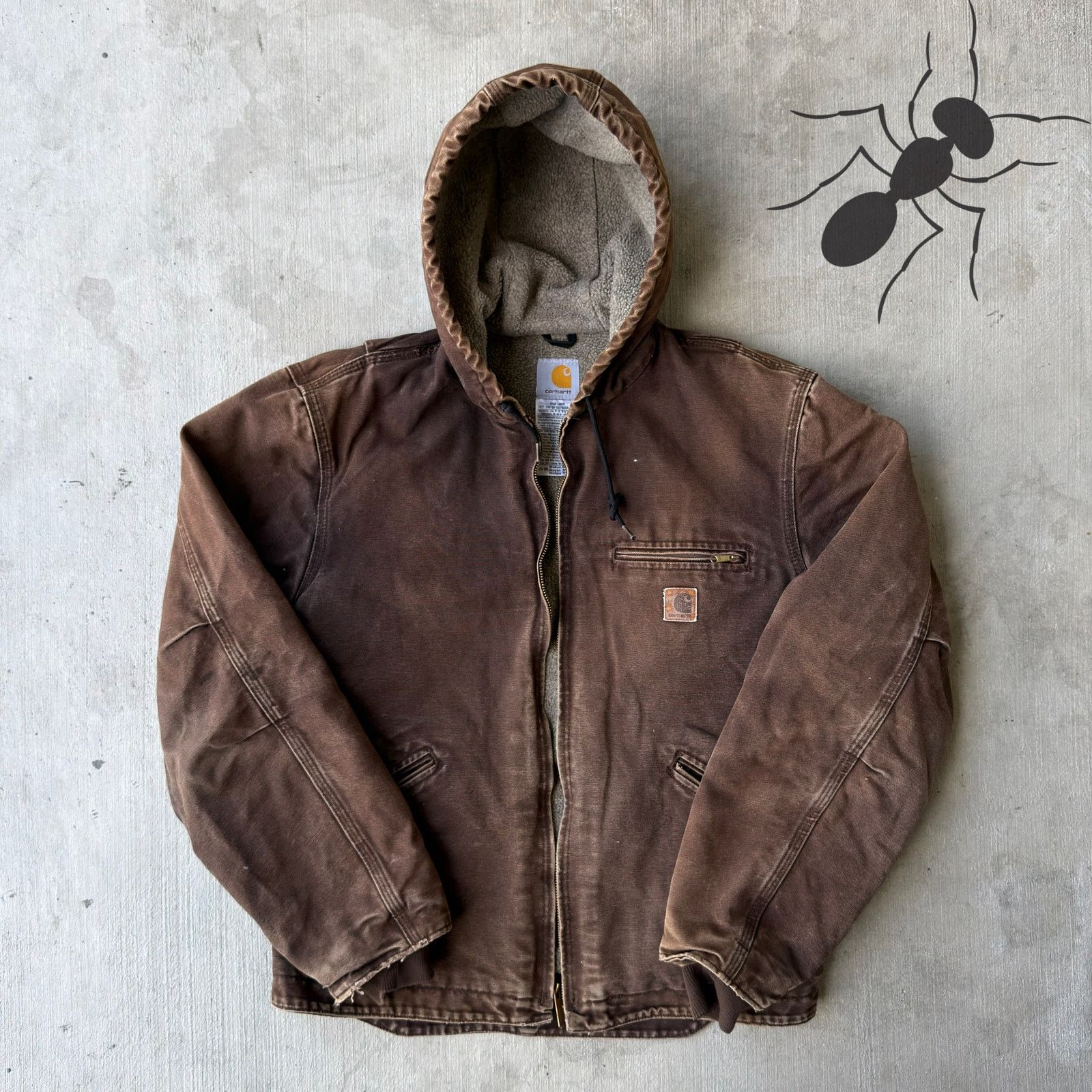 Carhartt × Vintage Vintage Y2K Carhartt J141 DKB BROKEN ZIP brown sierra jacket Size US M / EU 48-50 / 2 - 1 Thumbnail