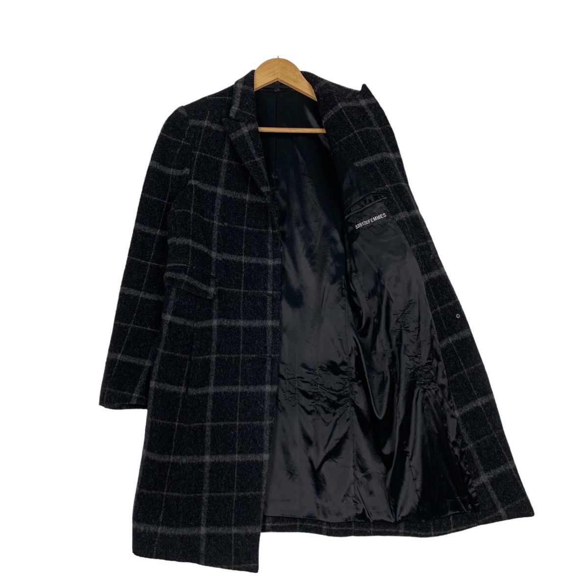 5351 POUR LES HOMMES 5351 Pour Les FEMMES Checked Wool Overcoat #1076-C49 Size S / US 4 / IT 40 - 9 Thumbnail
