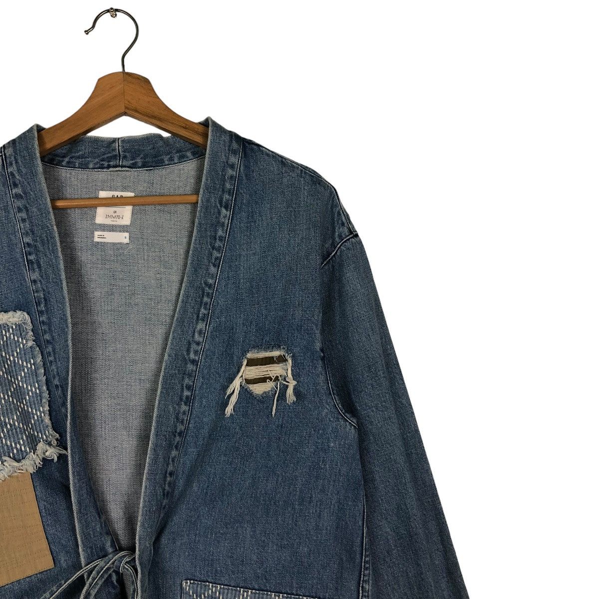 Japanese Brand 🔥VINTAGE KIMONO DENIM JAPAN TRADITIONAL PATCH WORK DESIGN Size US S / EU 44-46 / 1 - 6 Thumbnail