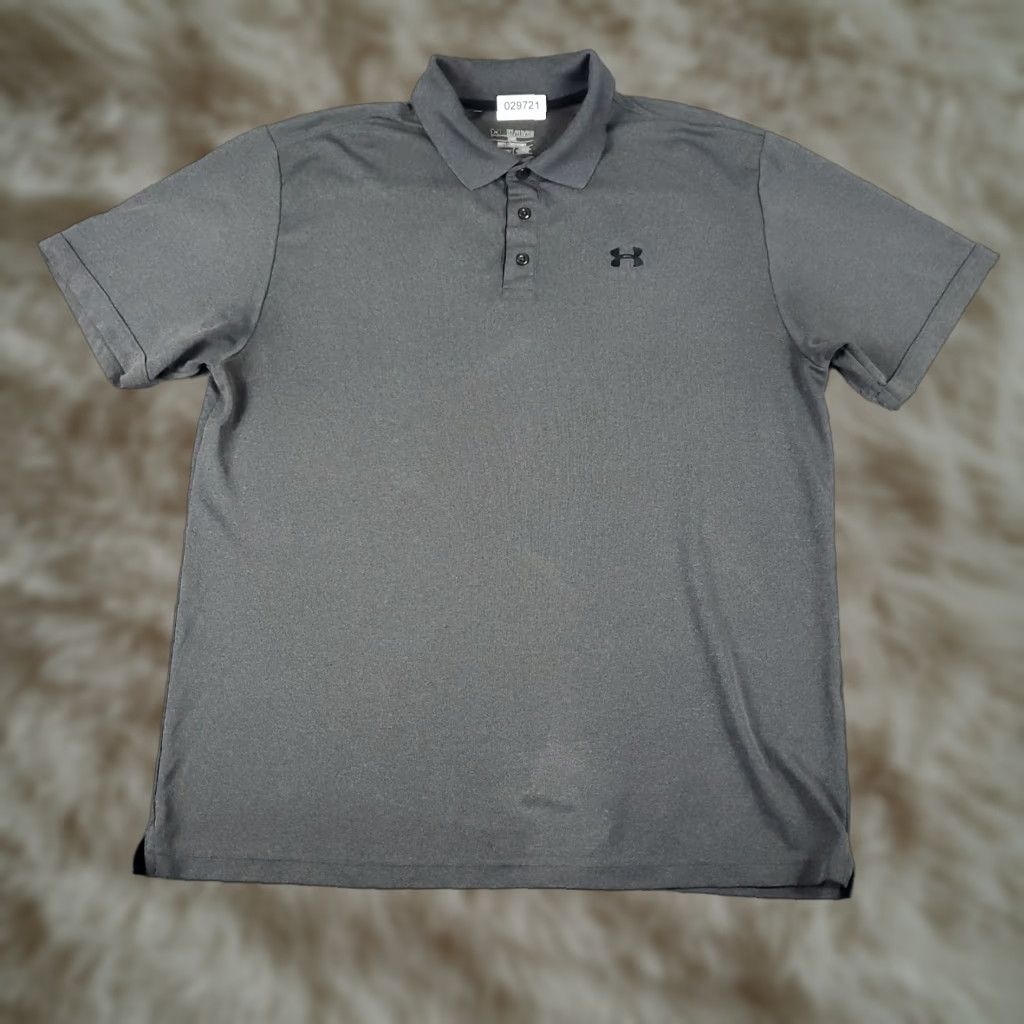 Under Armour Under Armour Polo Shirt Mens 2XL Gray HeatGear Polo Shirt Casual Short Sleeve Logo Stains Size US XXL / EU 58 / 5 - 1 Thumbnail