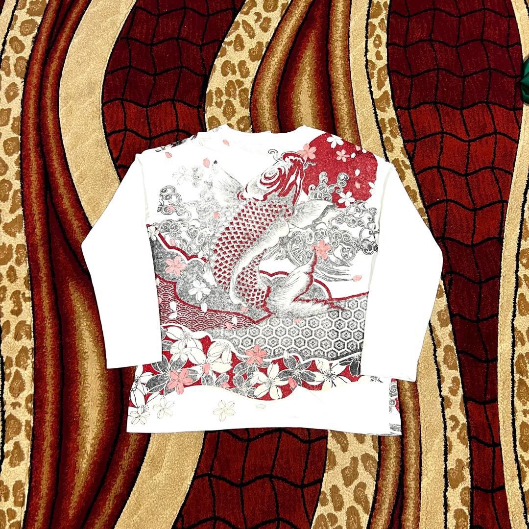 Japanese Brand Vintage Koi Fish Karakuri Tamashii Design Rare T Shirt Size US XL / EU 56 / 4 - 1 Thumbnail