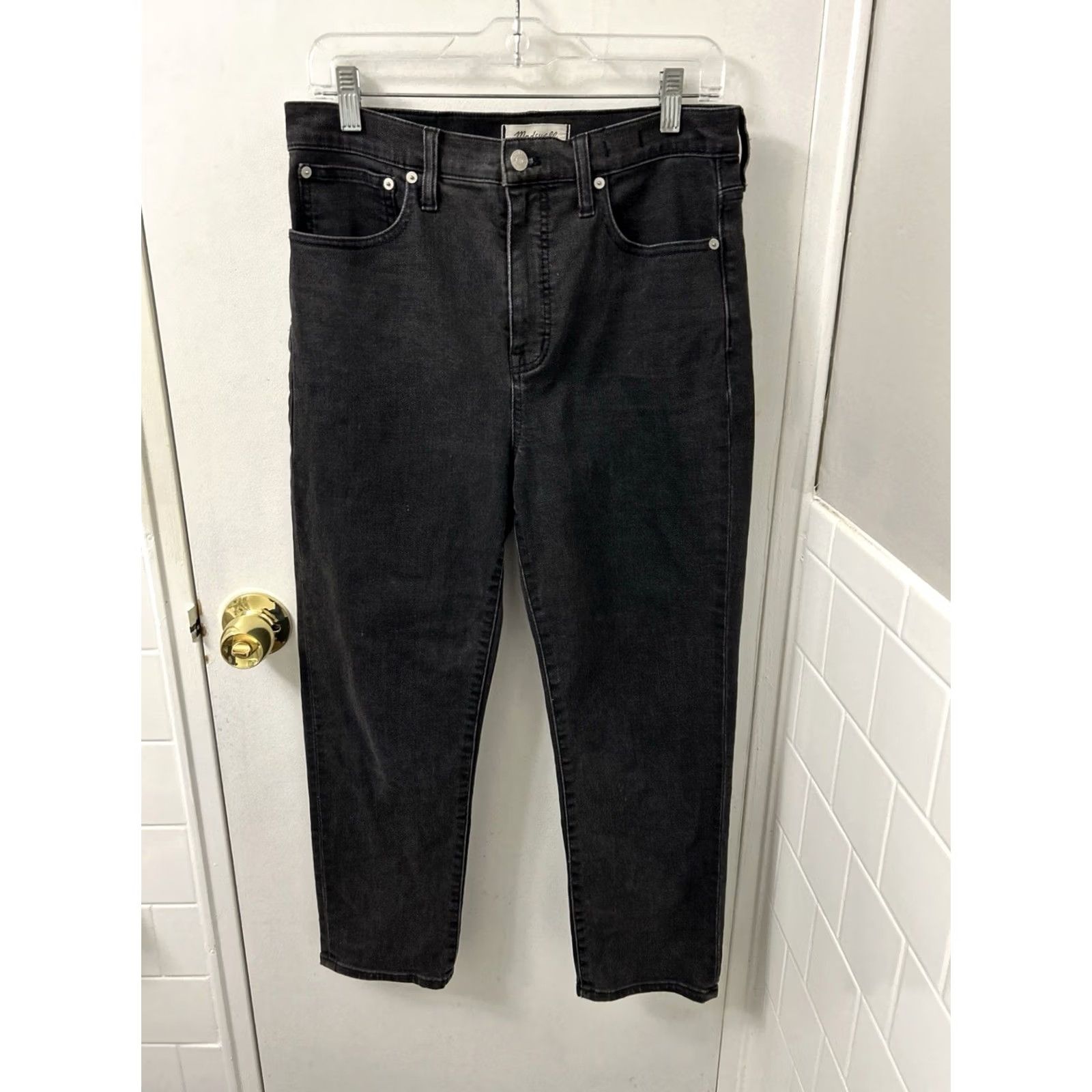 Madewell Madewell Classic Straight Jeans Womens 28x25 Black High Rise Stretch Denim Size 28" / US 6 / IT 42 - 2 Thumbnail