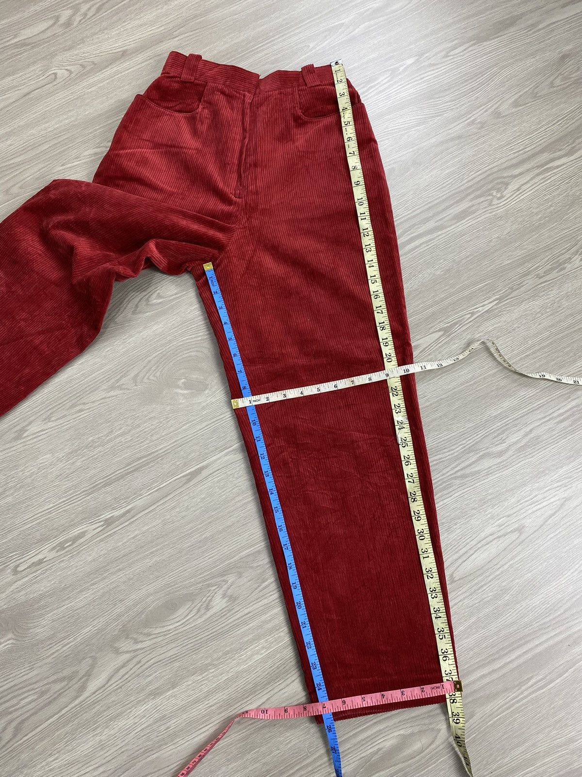 Christian Dior Monsieur 1990s Vintage Christian Dior Sport Red Corduroy Baggy Pants Size 38" / US 16 / IT 52 - 20 Thumbnail