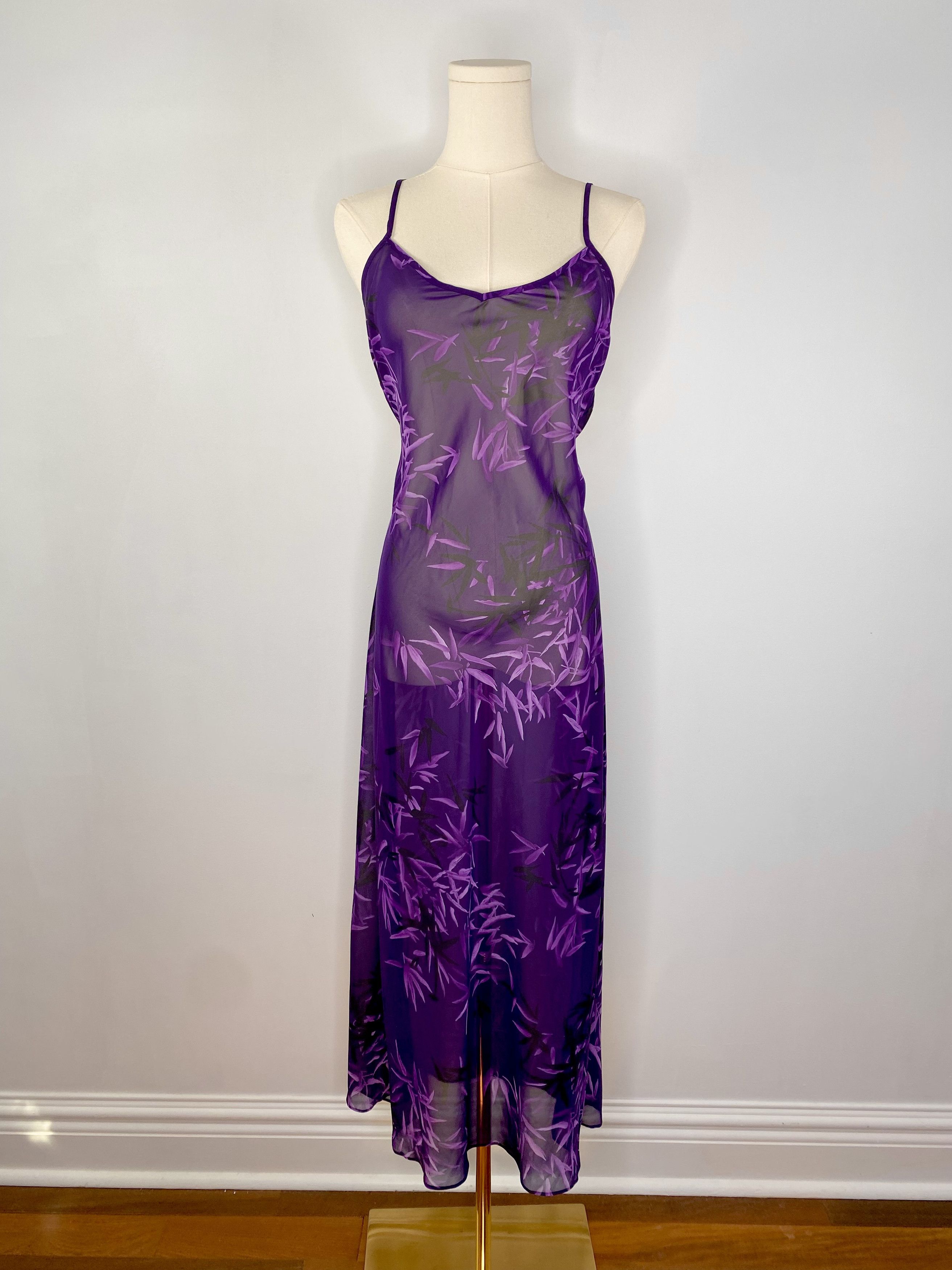 Calvin Klein Calvin Klein - Purple Sheer Nightgown Size ONE SIZE - 2 Thumbnail