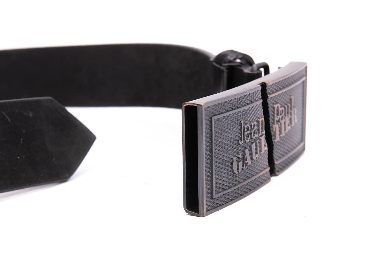 Jean Paul Gaultier Broken Logo Buckle Leather Belt in Black Size ONE SIZE - 4 Thumbnail
