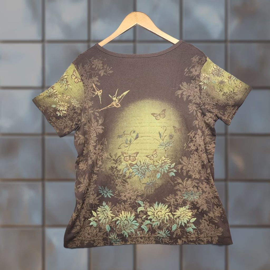 Essentials VINTAGE Essentials by Maggie Top Womens 18/20 Garden of Eden Green Brown Goblincore Shirt Womens Size XXL / US 16-18 / IT 52-54 - 1 Thumbnail