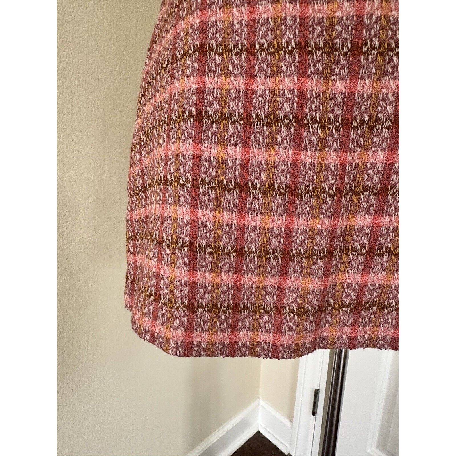Mango Mango Skort Pink Peach Orange Plaid Pattern Women’s XS NWT Size 23" - 10 Thumbnail