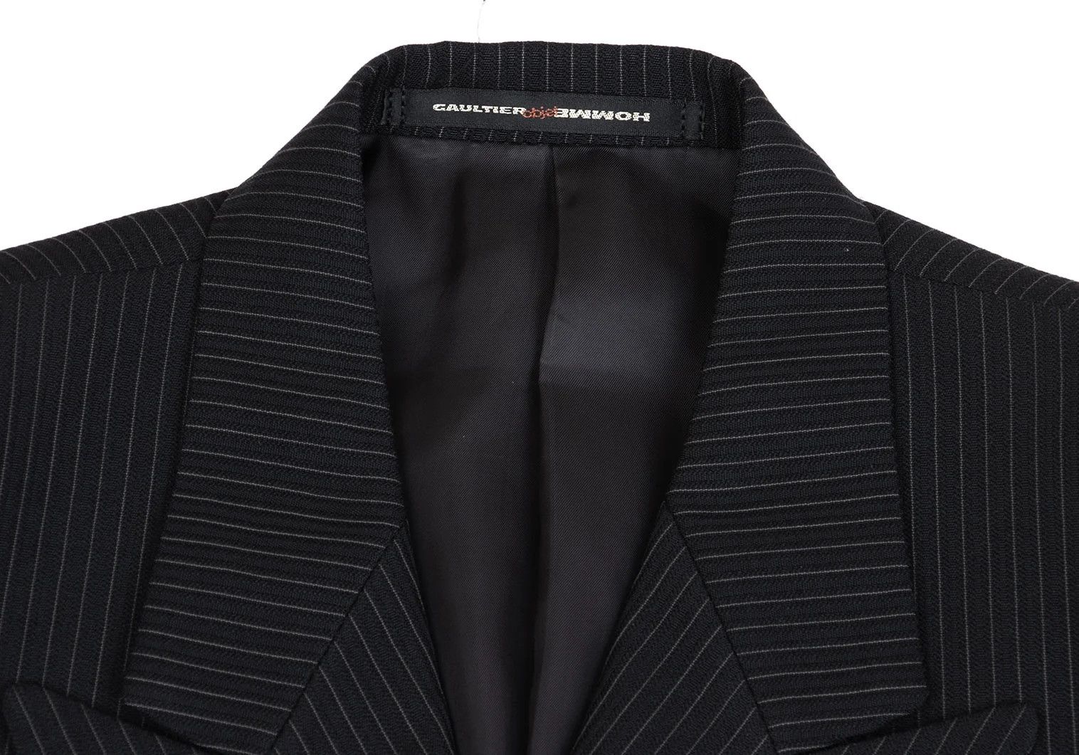 Jean Paul Gaultier Wool Stripe Double Breasted Jacket in Dark Navy 44M Size US S / EU 44-46 / 1 - 3 Thumbnail